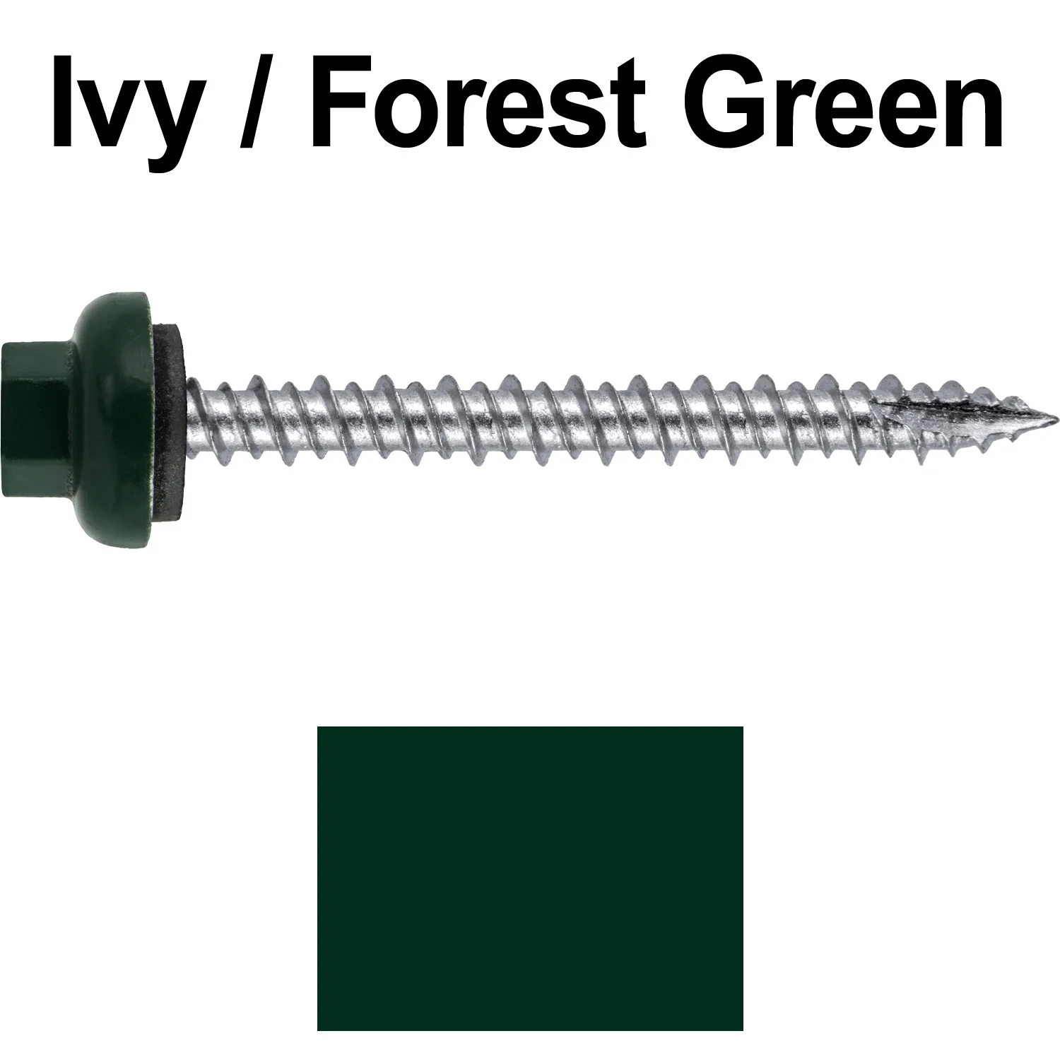 10 X 2“ HI-LO Zinc Aluminum Cap Metal Roofing Screws - Hex Washer Head - Self starting/self tapping - EPDM washer. Colored head. - Image 98
