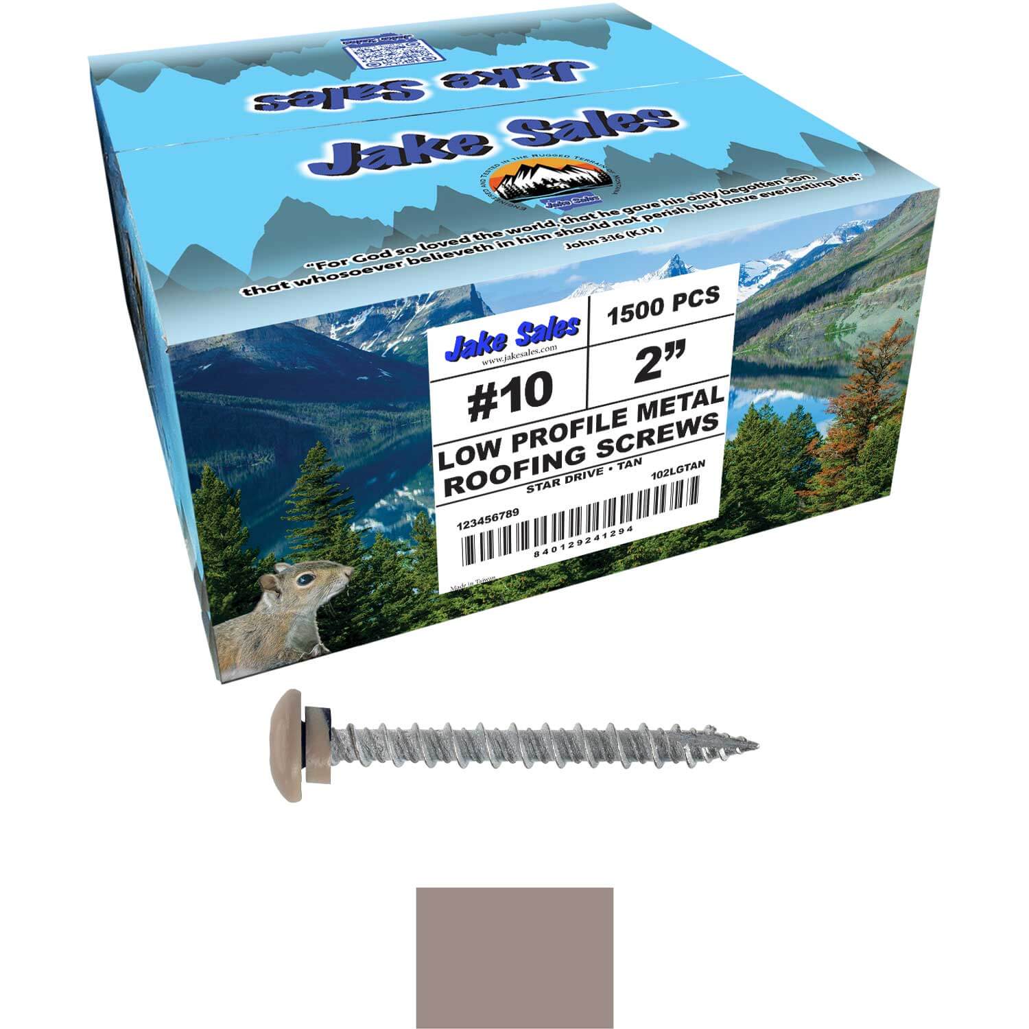 10 x 2" LOW PROFILE Star Head Roofing Screws - HI-LO Thread - Metal To Wood - T25 Torx Drive Head - EPDM washer. - Image 124