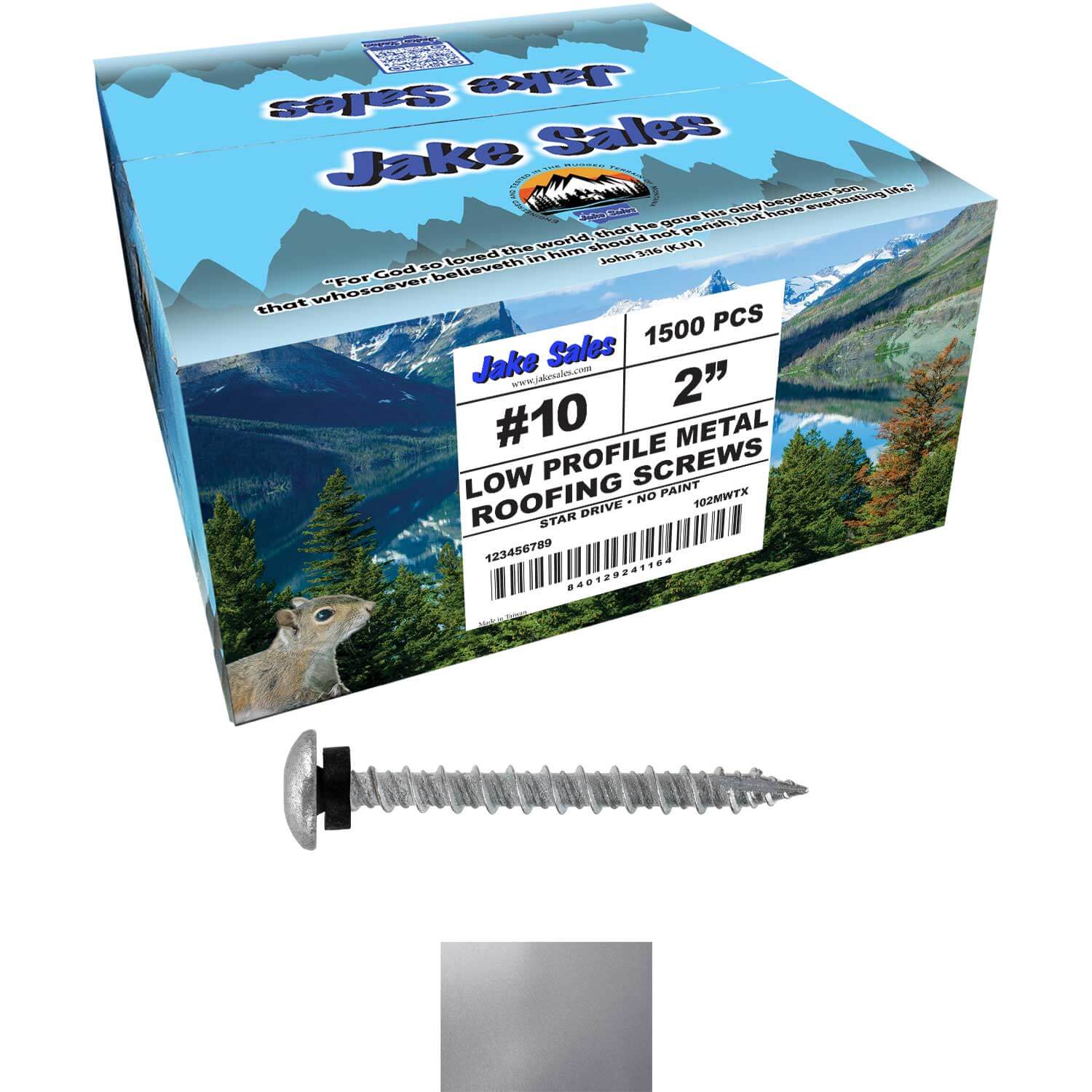 10 x 2" LOW PROFILE Star Head Roofing Screws - HI-LO Thread - Metal To Wood - T25 Torx Drive Head - EPDM washer. - Image 47