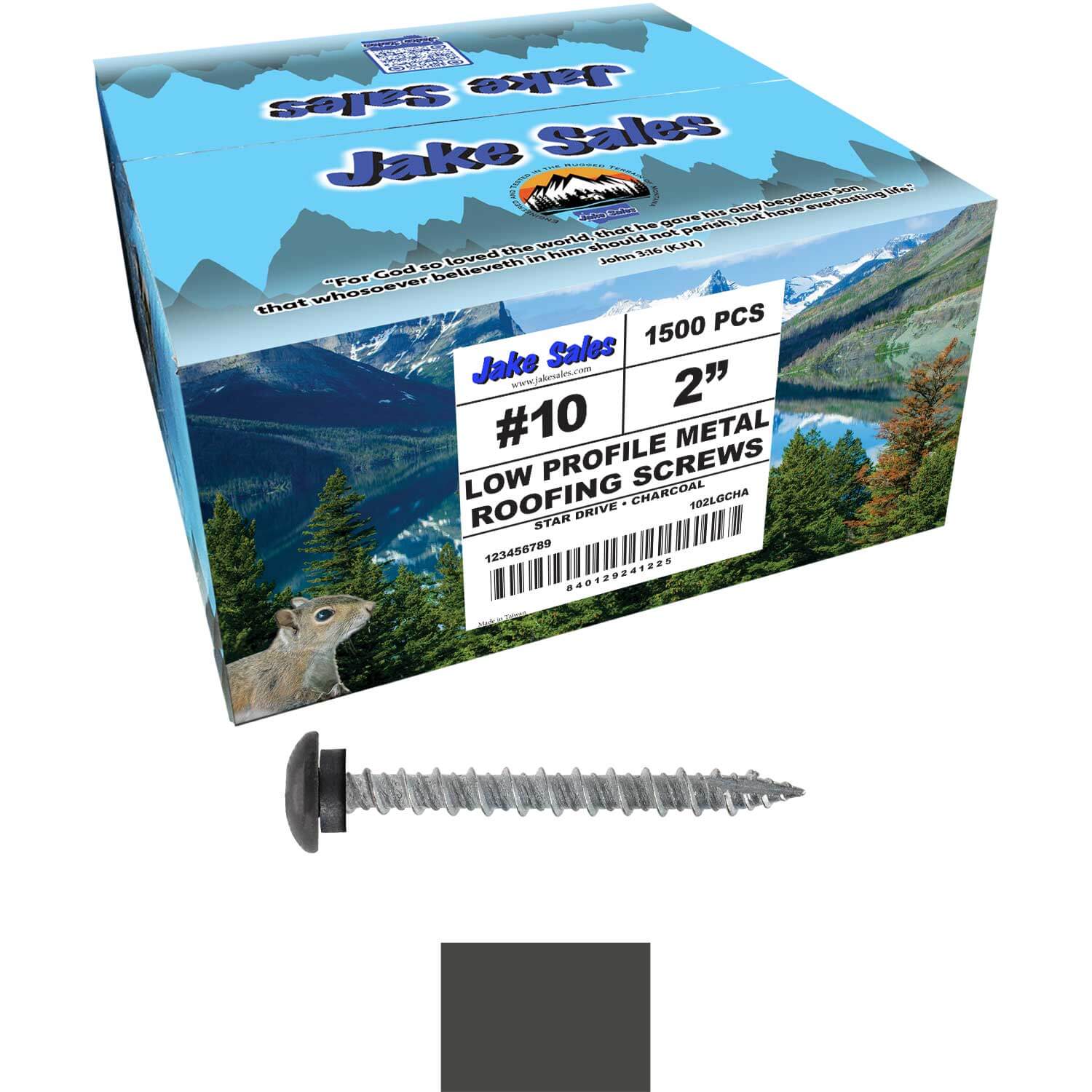 10 x 2" LOW PROFILE Star Head Roofing Screws - HI-LO Thread - Metal To Wood - T25 Torx Drive Head - EPDM washer. - Image 66