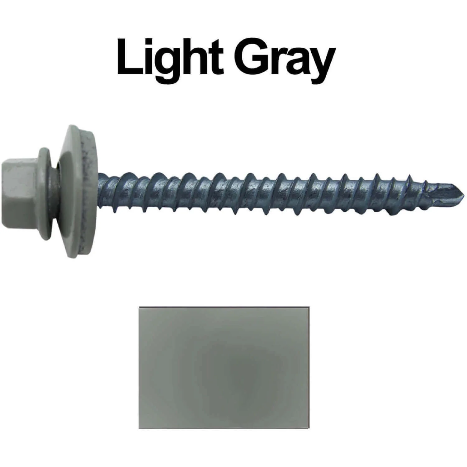 #10 x 2" Mini Driller Sheet Metal Roofing Screw - Hex Washer Head -  Self starting metal to wood siding screws. EPDM washer. Colored head. - Image 101