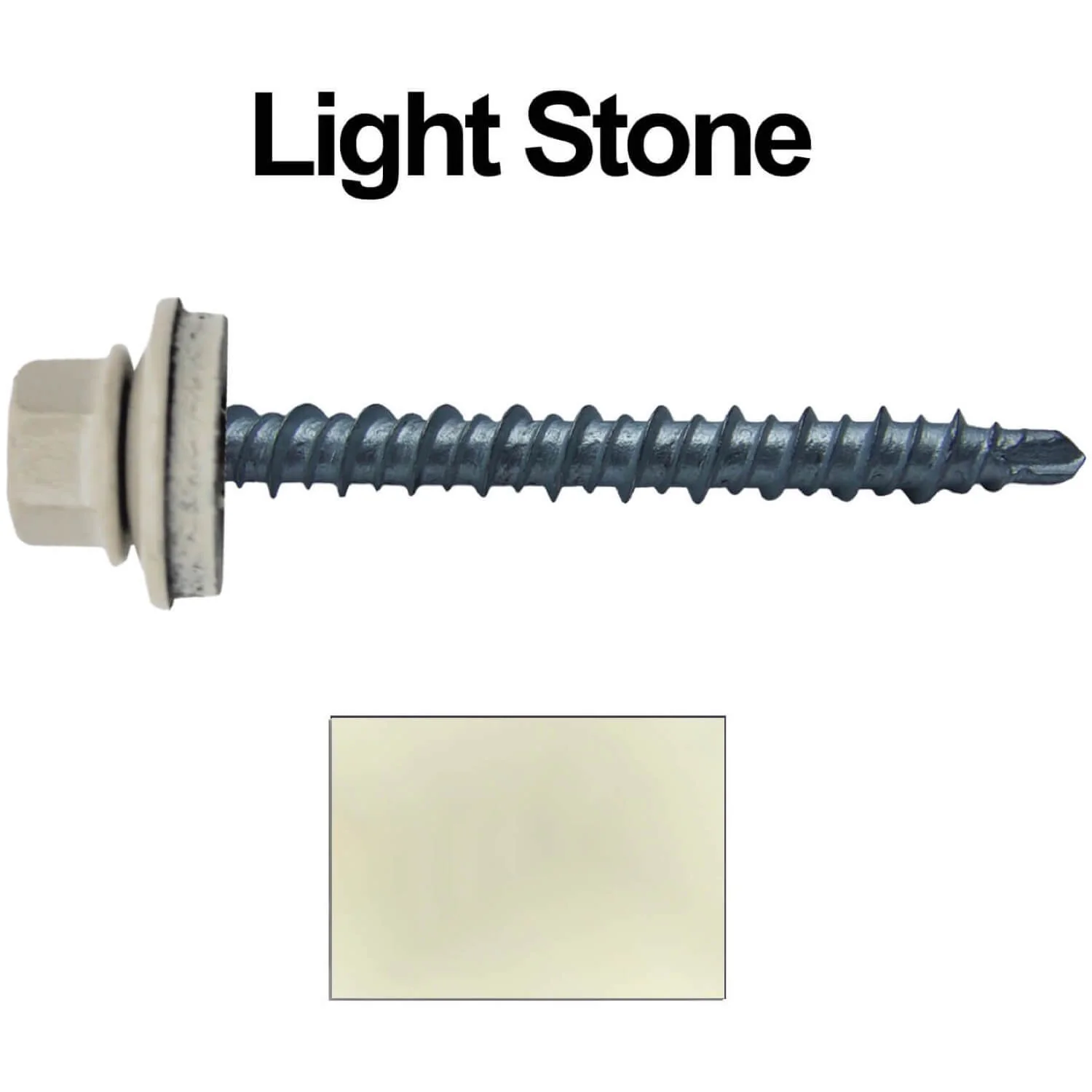 #10 x 2" Mini Driller Sheet Metal Roofing Screw - Hex Washer Head -  Self starting metal to wood siding screws. EPDM washer. Colored head. - Image 32