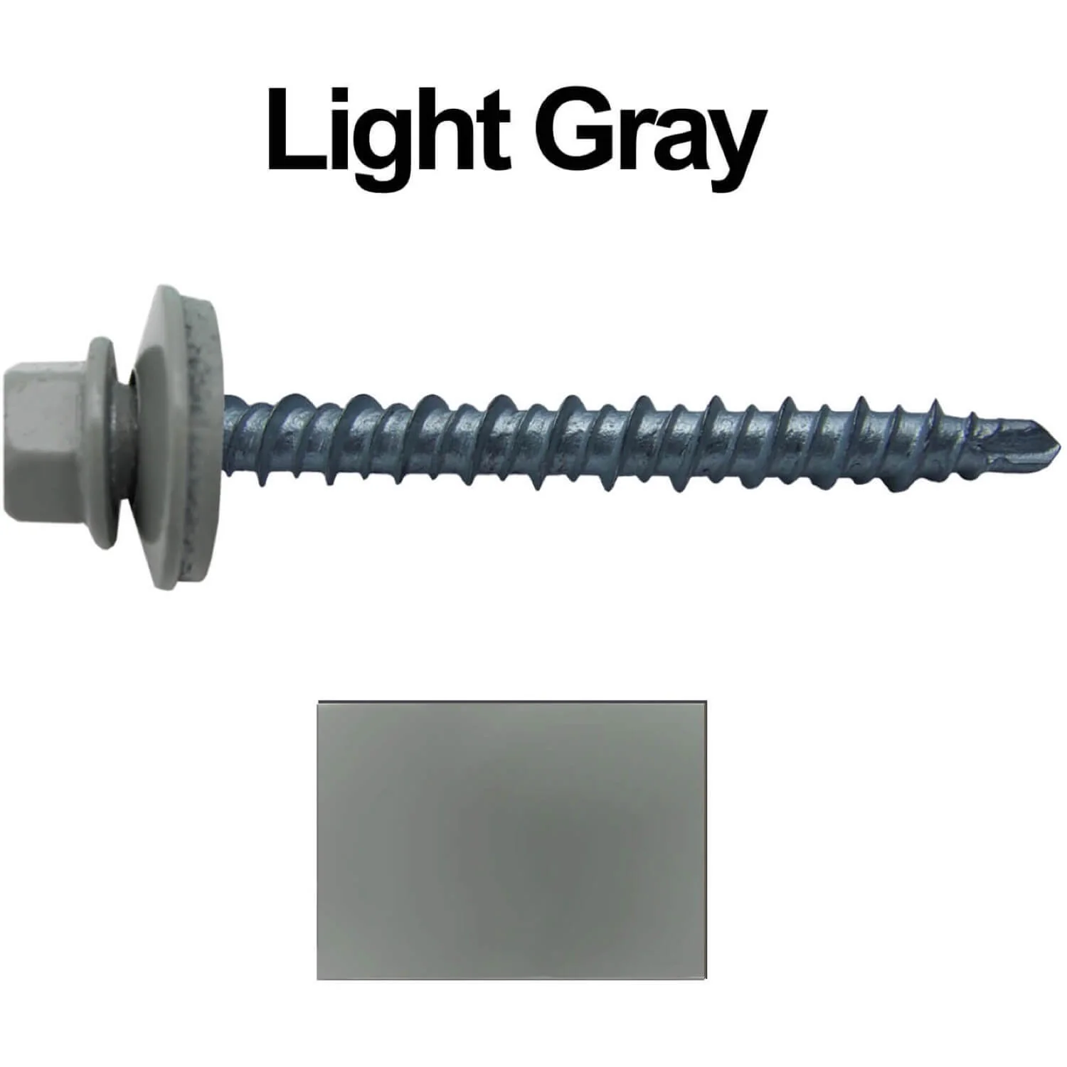 #10 x 2" Mini Driller Sheet Metal Roofing Screw - Hex Washer Head -  Self starting metal to wood siding screws. EPDM washer. Colored head. - Image 44