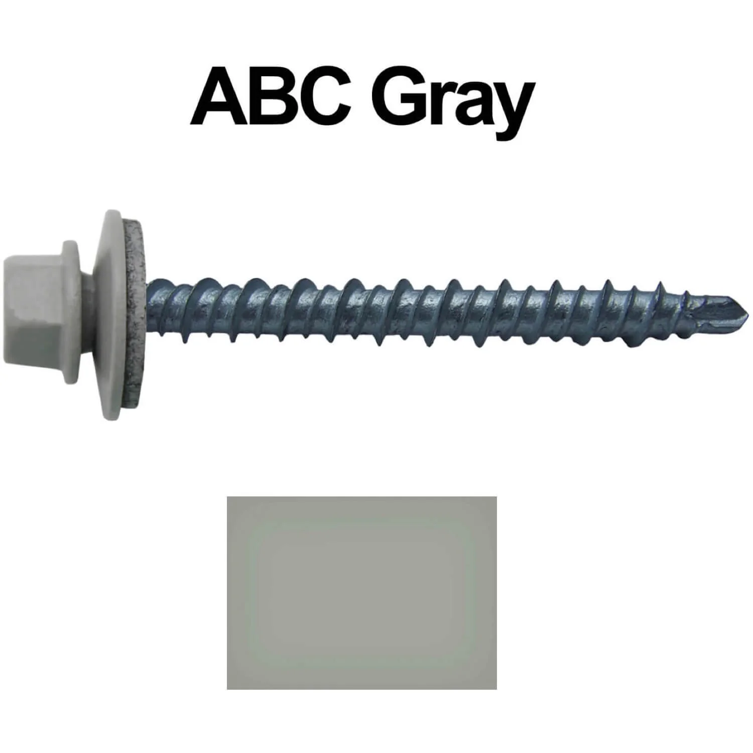 #10 x 2" Mini Driller Sheet Metal Roofing Screw - Hex Washer Head -  Self starting metal to wood siding screws. EPDM washer. Colored head. - Image 48