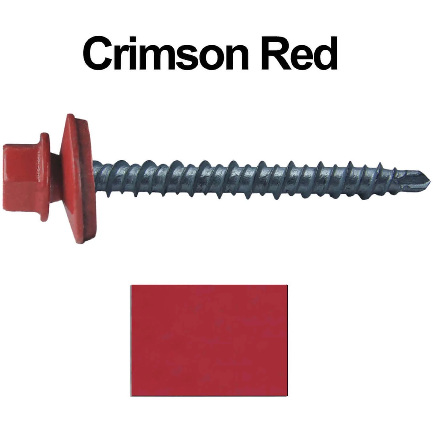 #10 x 2" Mini Driller Sheet Metal Roofing Screw - Hex Washer Head -  Self starting metal to wood siding screws. EPDM washer. Colored head. - Image 73