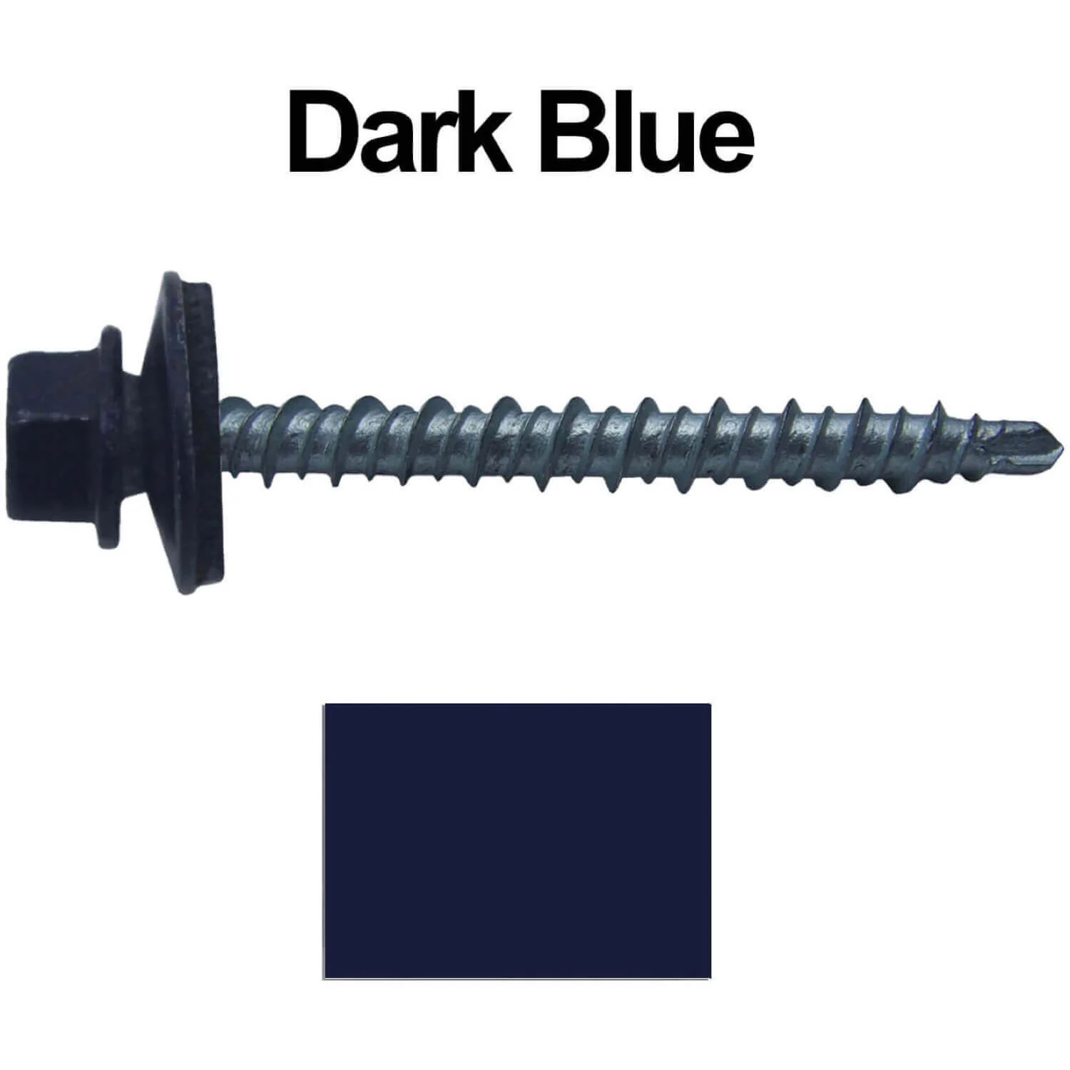 #10 x 2" Mini Driller Sheet Metal Roofing Screw - Hex Washer Head -  Self starting metal to wood siding screws. EPDM washer. Colored head. - Image 76