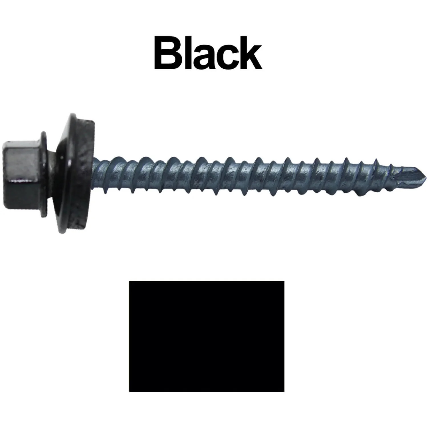 #10 x 2" Mini Driller Sheet Metal Roofing Screw - Hex Washer Head -  Self starting metal to wood siding screws. EPDM washer. Colored head. - Image 8