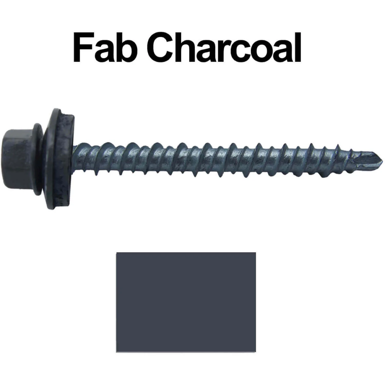 #10 x 2" Mini Driller Sheet Metal Roofing Screw - Hex Washer Head -  Self starting metal to wood siding screws. EPDM washer. Colored head. - Image 85