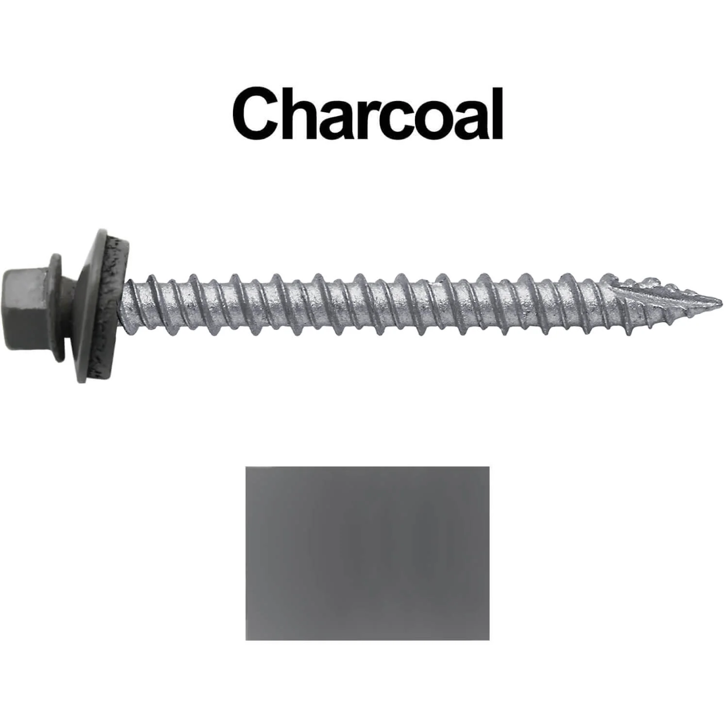 #10 x 2" Metal ROOFING SCREWS - Hex Washer Head - Self starting/self tapping - EPDM washer. Colored head. - Image 10