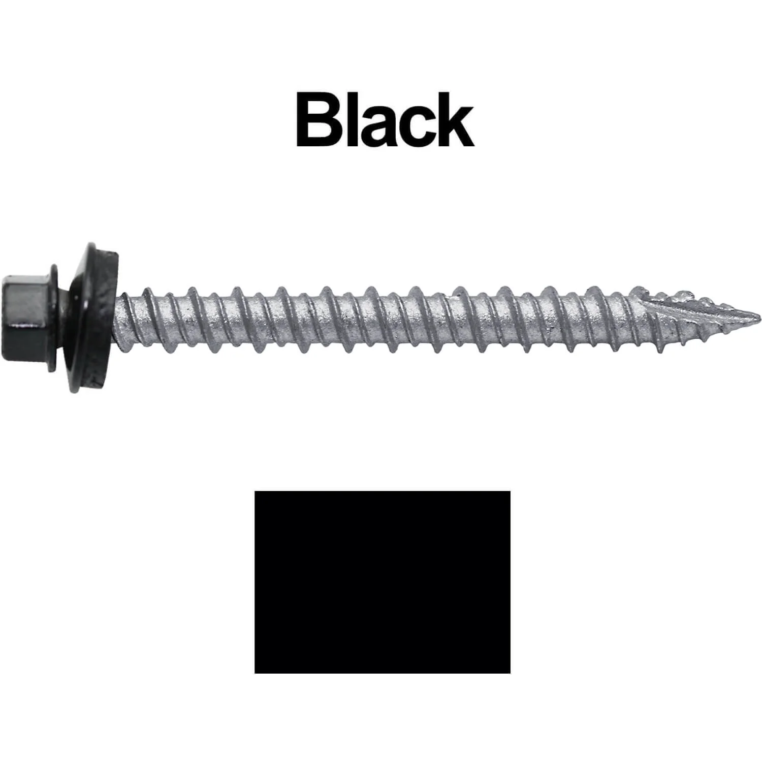 #10 x 2" Metal ROOFING SCREWS - Hex Washer Head - Self starting/self tapping - EPDM washer. Colored head. - Image 13