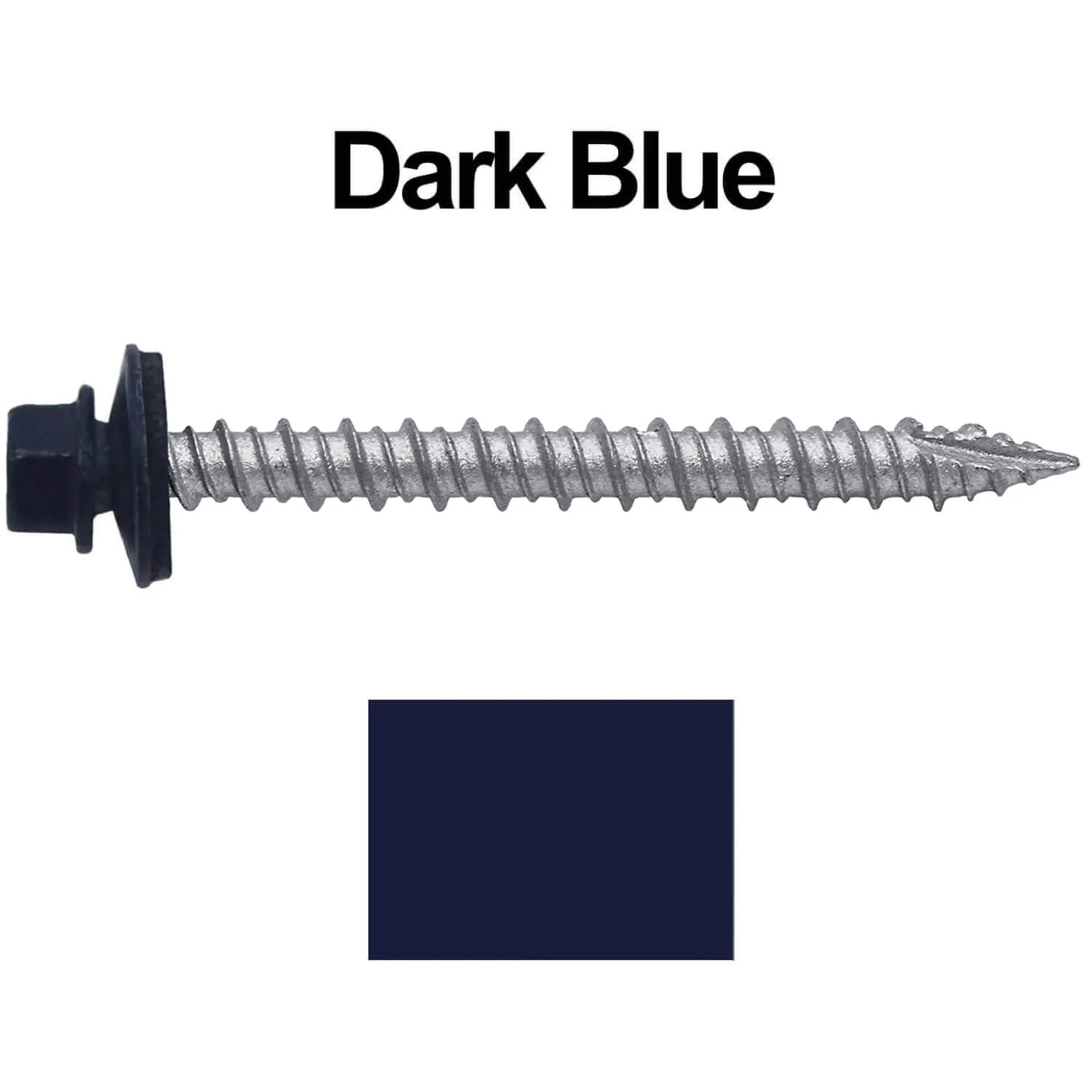 #10 x 2" Metal ROOFING SCREWS - Hex Washer Head - Self starting/self tapping - EPDM washer. Colored head. - Image 17