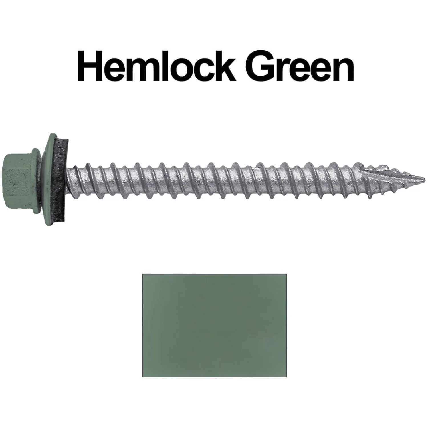 #10 x 2" Metal ROOFING SCREWS - Hex Washer Head - Self starting/self tapping - EPDM washer. Colored head. - Image 23