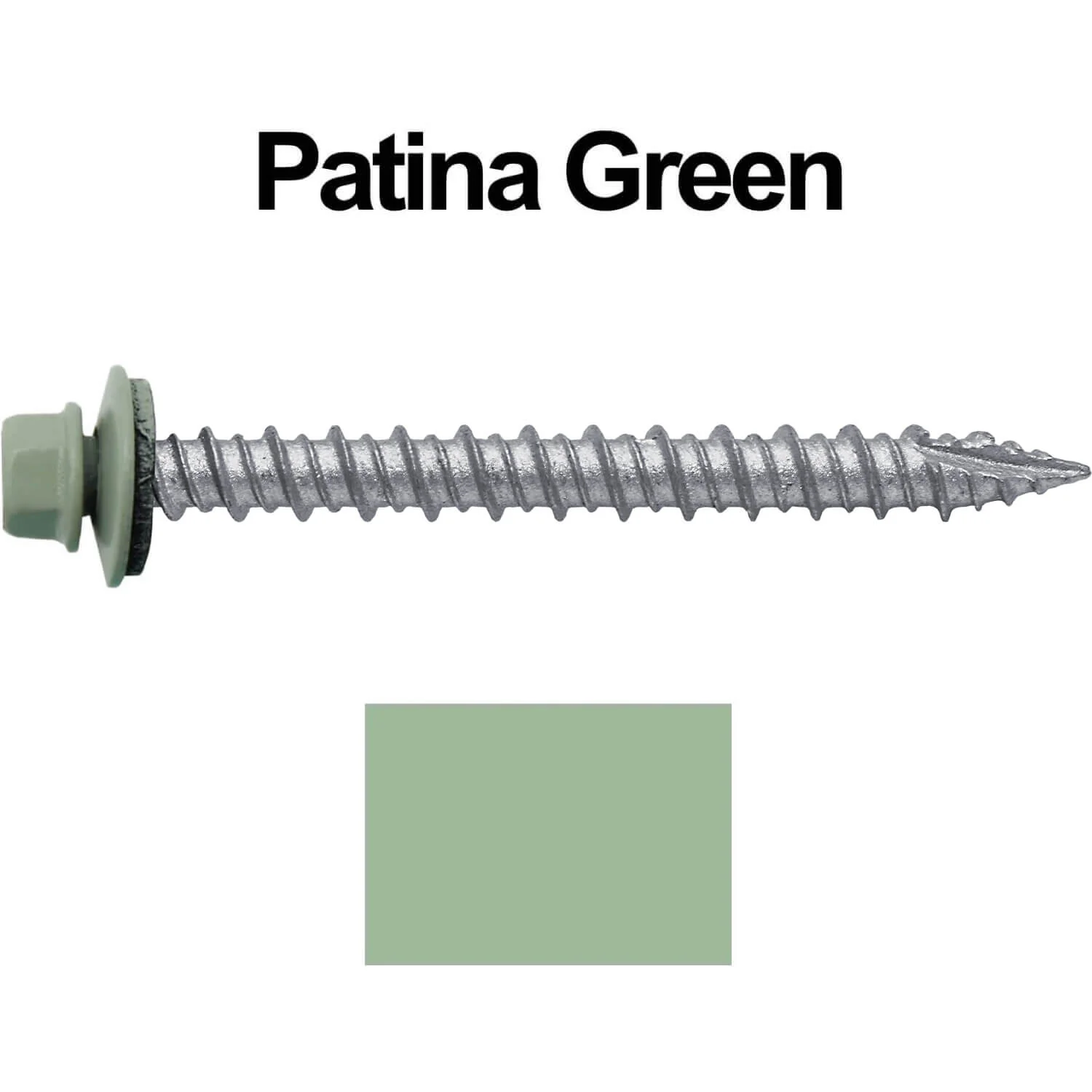 #10 x 2" Metal ROOFING SCREWS - Hex Washer Head - Self starting/self tapping - EPDM washer. Colored head. - Image 26