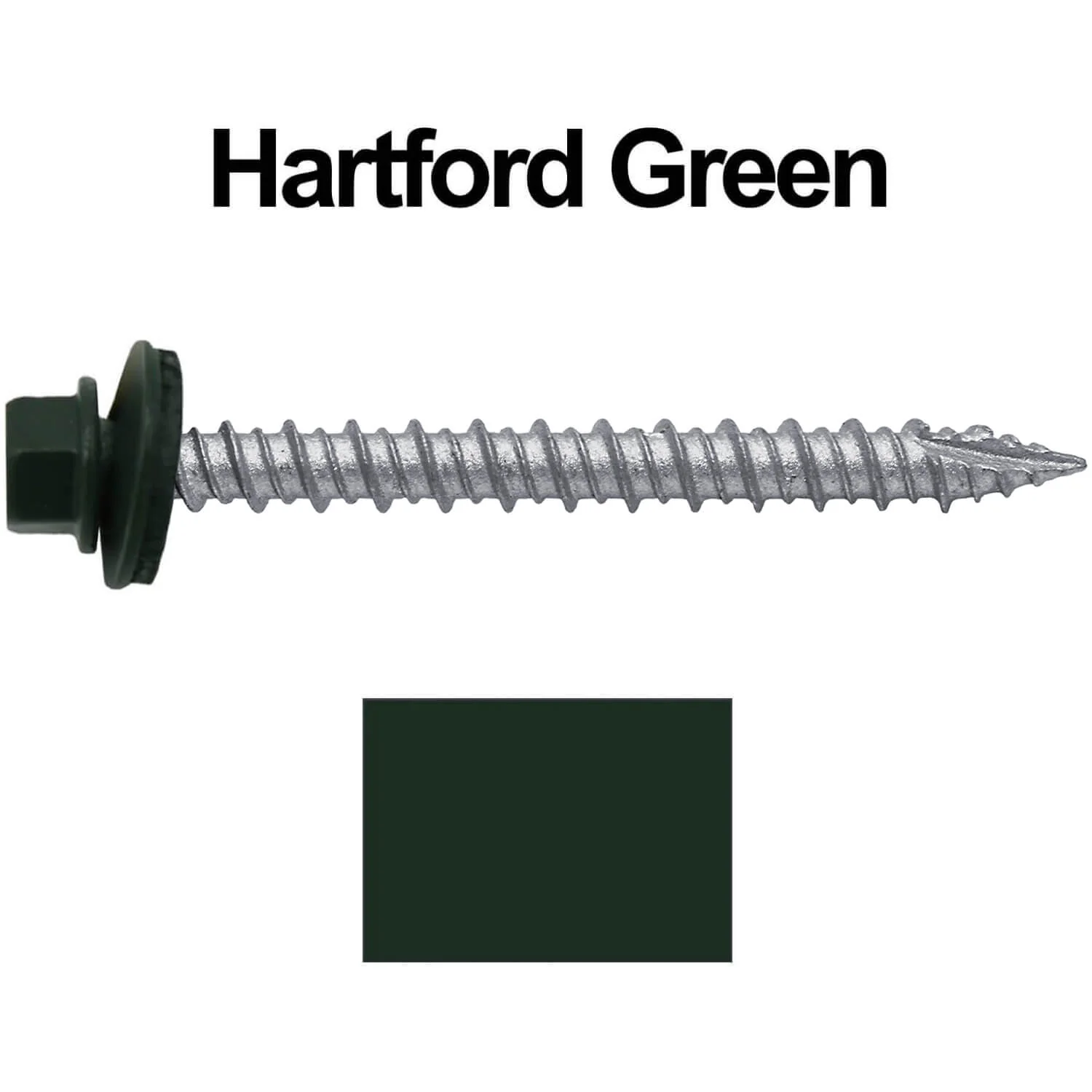 #10 x 2" Metal ROOFING SCREWS - Hex Washer Head - Self starting/self tapping - EPDM washer. Colored head. - Image 27