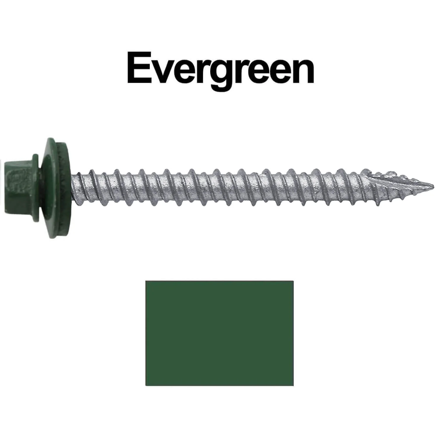 #10 x 2" Metal ROOFING SCREWS - Hex Washer Head - Self starting/self tapping - EPDM washer. Colored head. - Image 28
