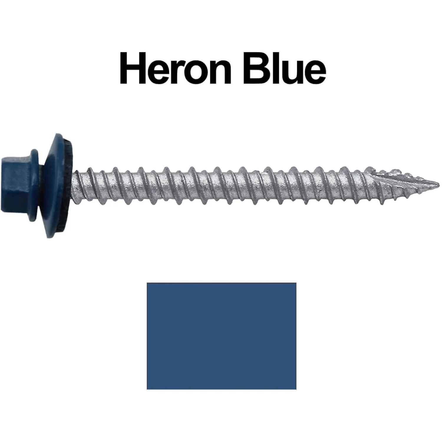#10 x 2" Metal ROOFING SCREWS - Hex Washer Head - Self starting/self tapping - EPDM washer. Colored head. - Image 34
