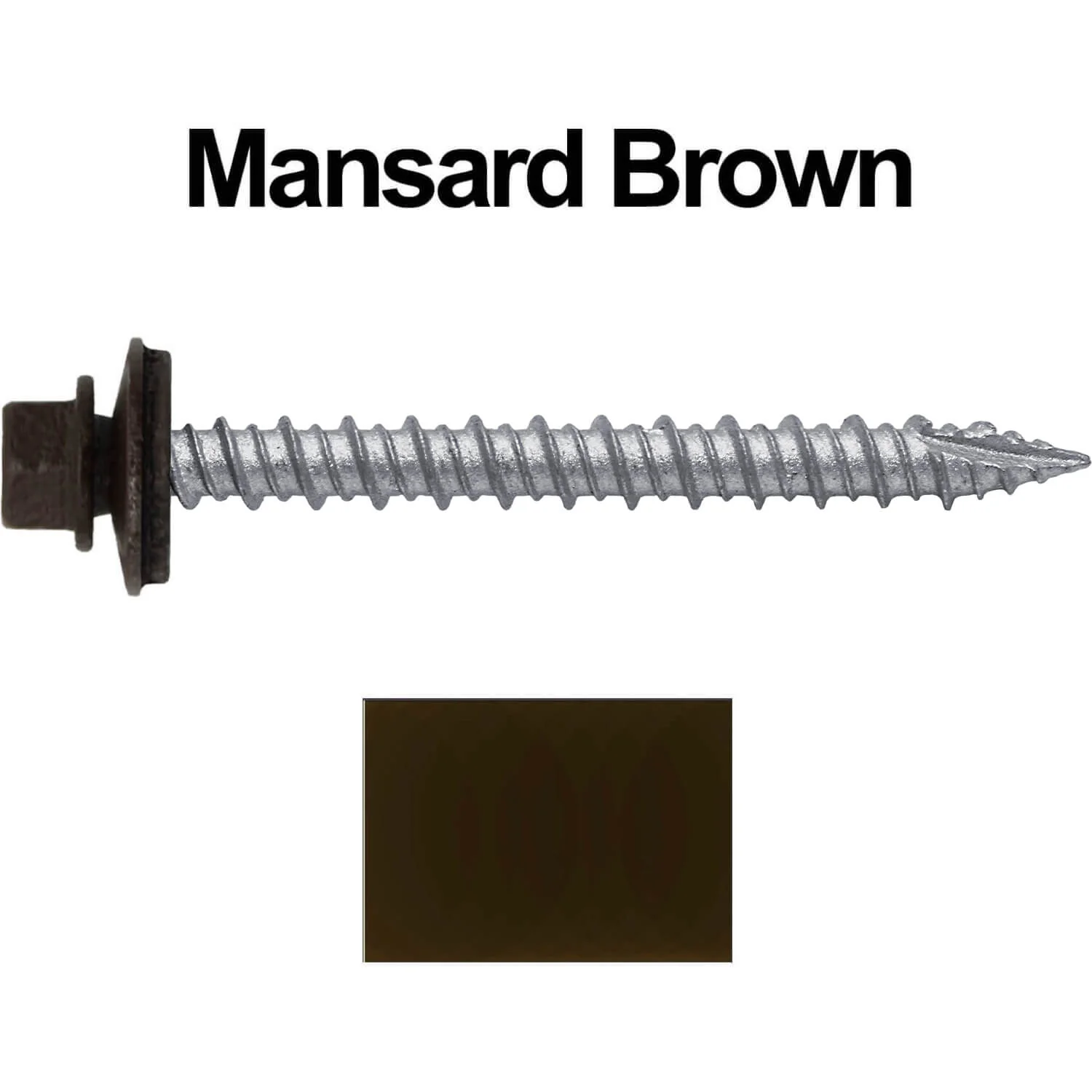 #10 x 2" Metal ROOFING SCREWS - Hex Washer Head - Self starting/self tapping - EPDM washer. Colored head. - Image 35