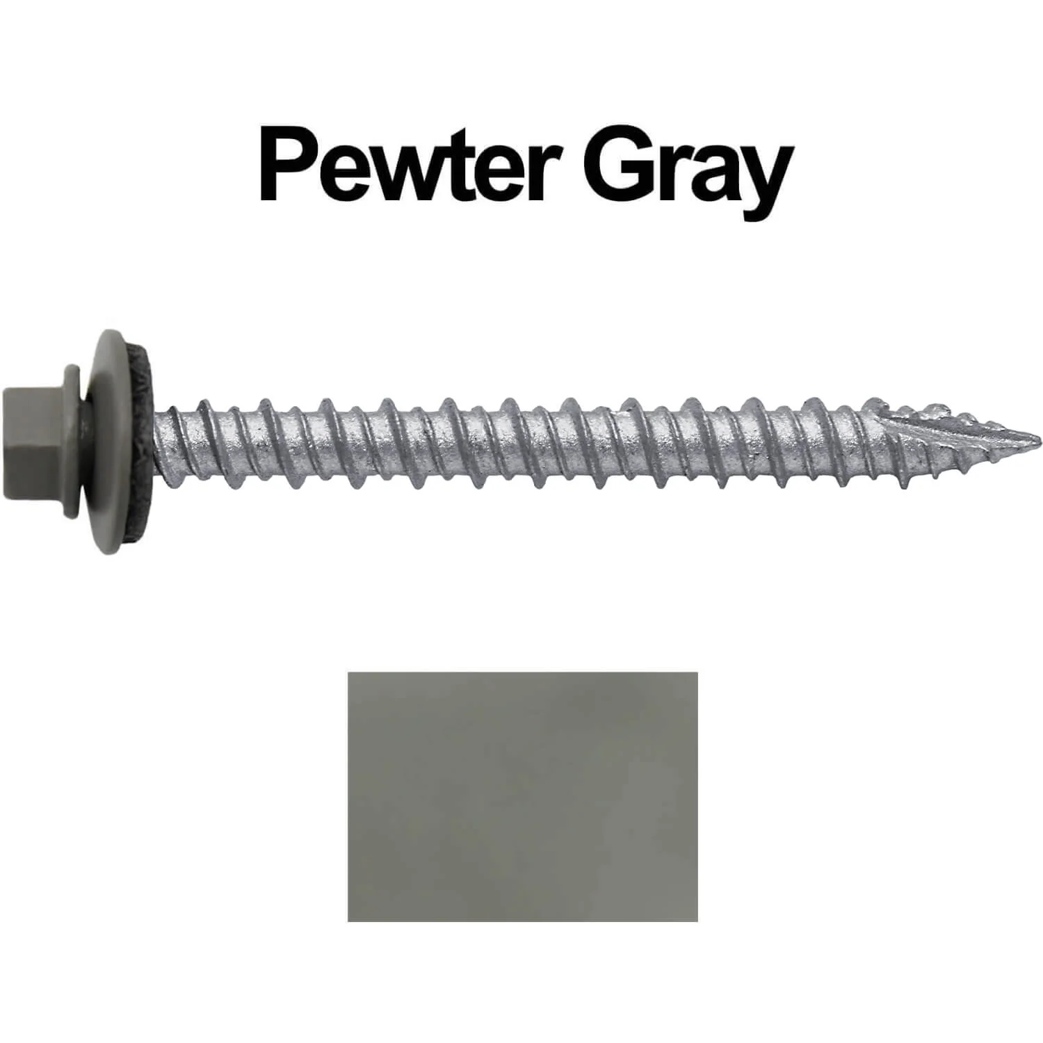 #10 x 2" Metal ROOFING SCREWS - Hex Washer Head - Self starting/self tapping - EPDM washer. Colored head. - Image 36