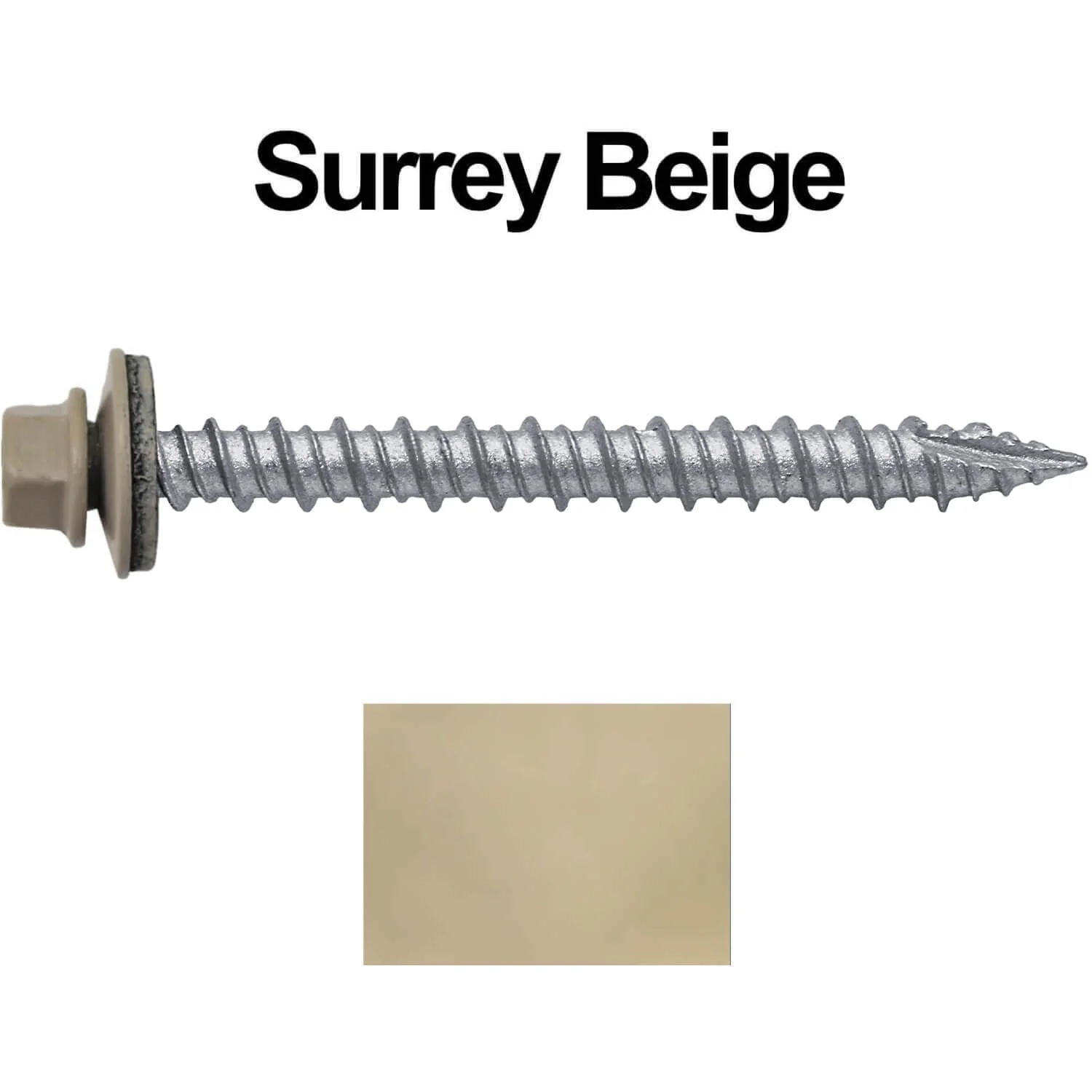 #10 x 2" Metal ROOFING SCREWS - Hex Washer Head - Self starting/self tapping - EPDM washer. Colored head. - Image 37