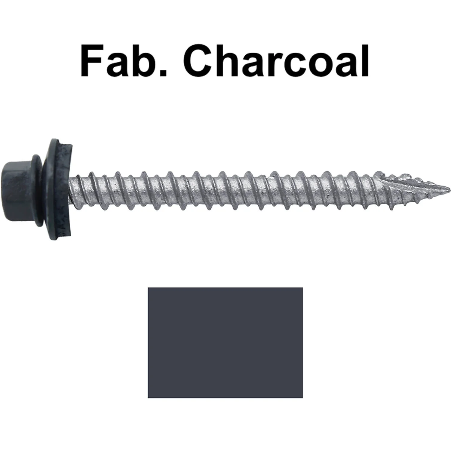 #10 x 2" Metal ROOFING SCREWS - Hex Washer Head - Self starting/self tapping - EPDM washer. Colored head. - Image 39