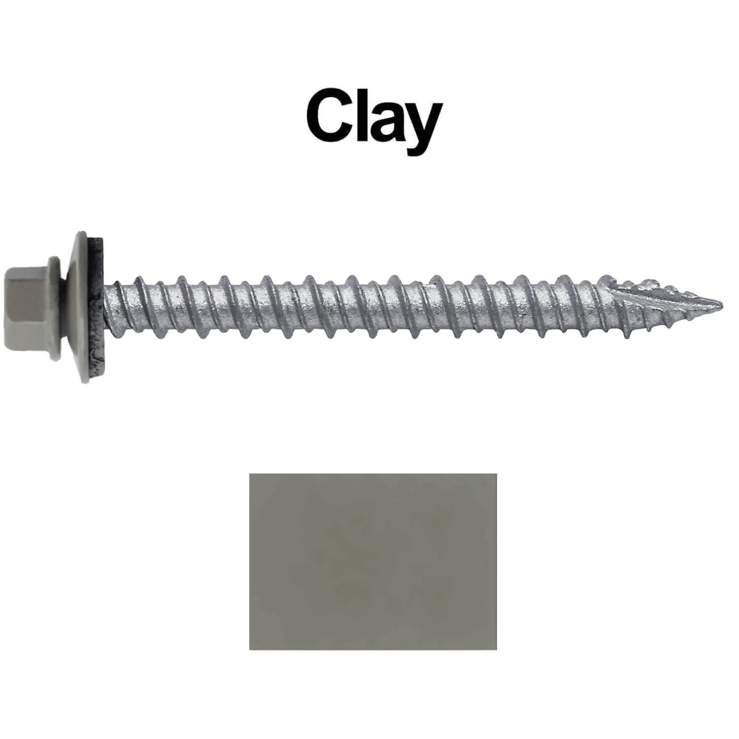 #10 x 2" Metal ROOFING SCREWS - Hex Washer Head - Self starting/self tapping - EPDM washer. Colored head. - Image 41