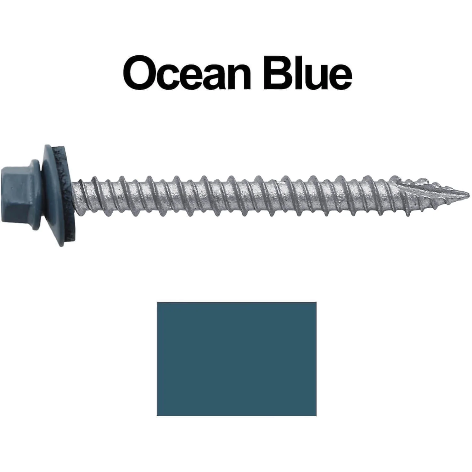 #10 x 2" Metal ROOFING SCREWS - Hex Washer Head - Self starting/self tapping - EPDM washer. Colored head. - Image 42