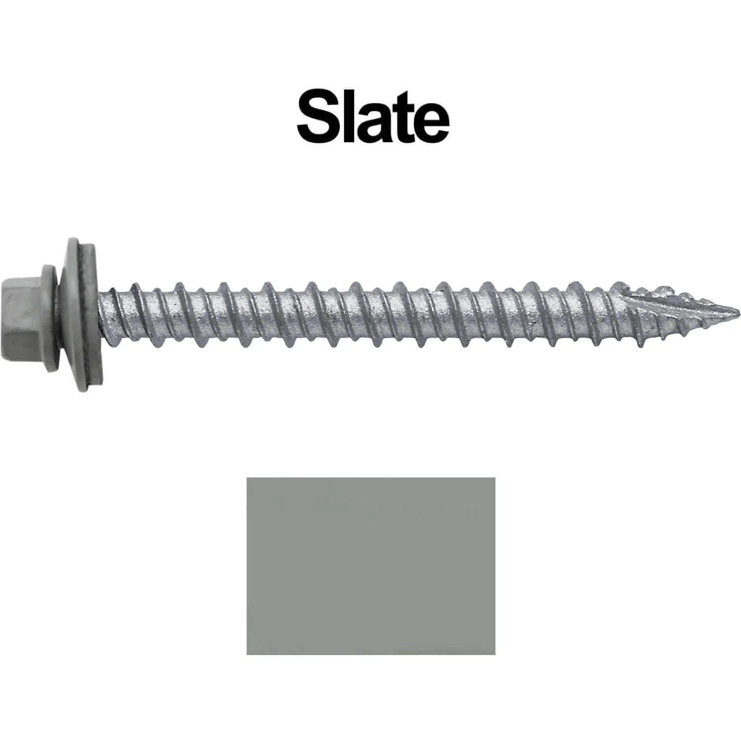 #10 x 2" Metal ROOFING SCREWS - Hex Washer Head - Self starting/self tapping - EPDM washer. Colored head. - Image 44
