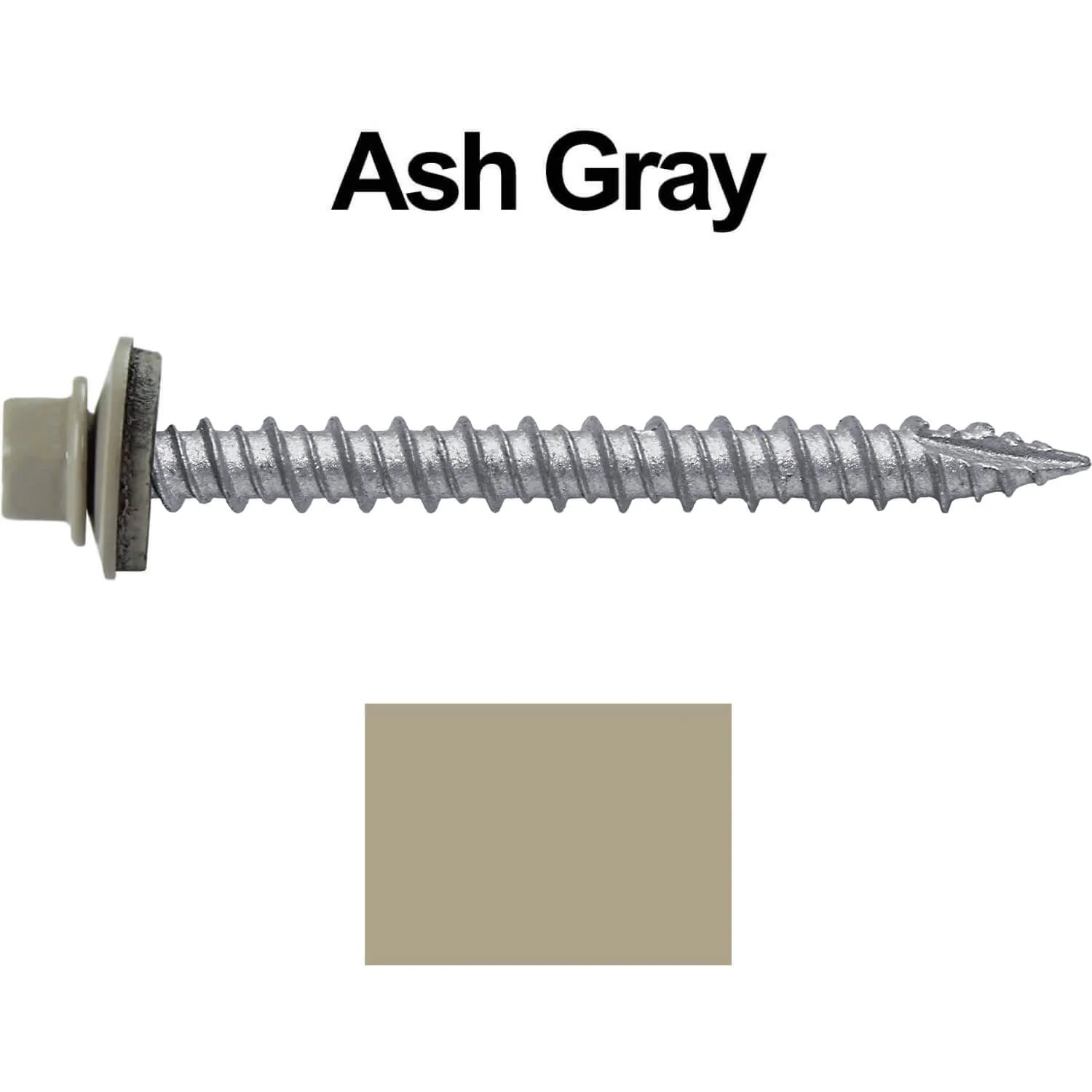 #10 x 2" Metal ROOFING SCREWS - Hex Washer Head - Self starting/self tapping - EPDM washer. Colored head. - Image 6