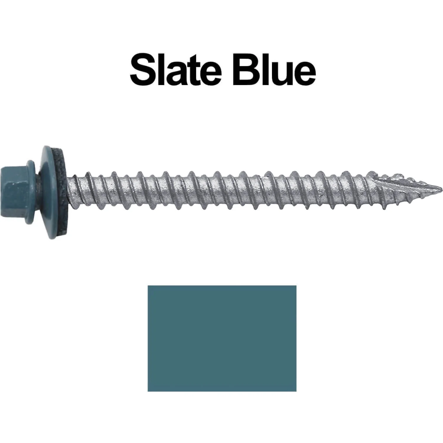 #10 x 2" Metal ROOFING SCREWS - Hex Washer Head - Self starting/self tapping - EPDM washer. Colored head. - Image 8