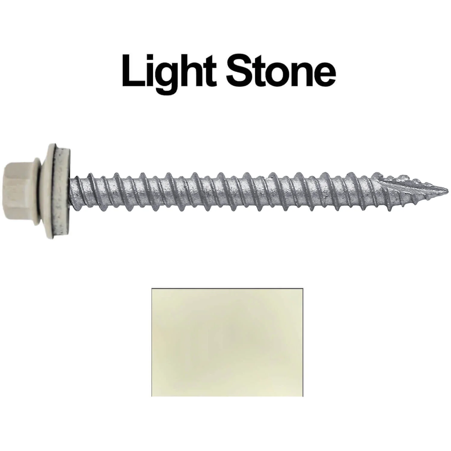 #10 x 2" Metal ROOFING SCREWS - Hex Washer Head - Self starting/self tapping - EPDM washer. Colored head. - Image 9
