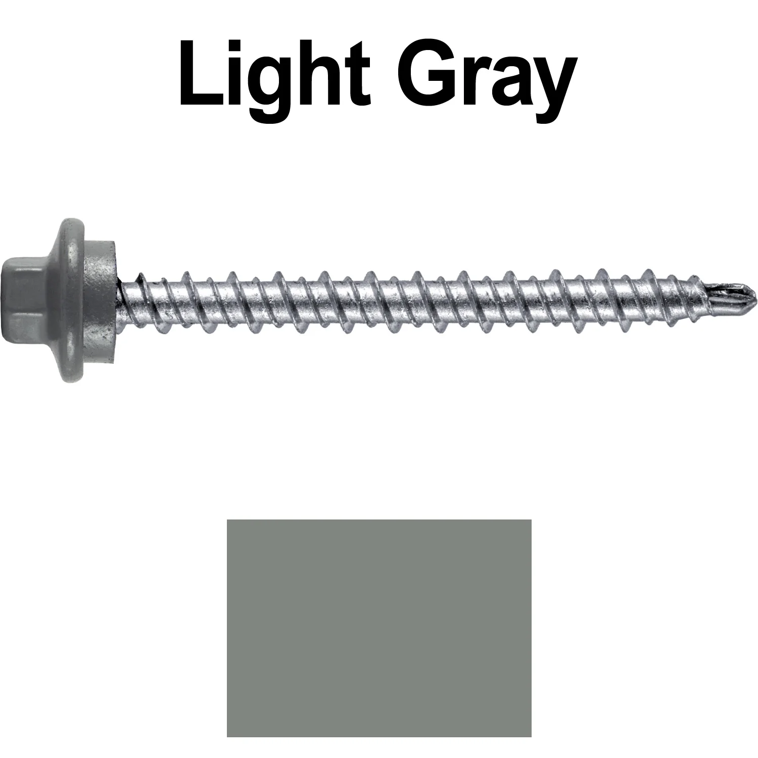 #10 x 2" Stainless Steel Mini Driller Sheet Metal Roofing Screw - Hex Washer Cap - Self starting metal to wood siding screws - EPDM washer. Colored head. - Image 103