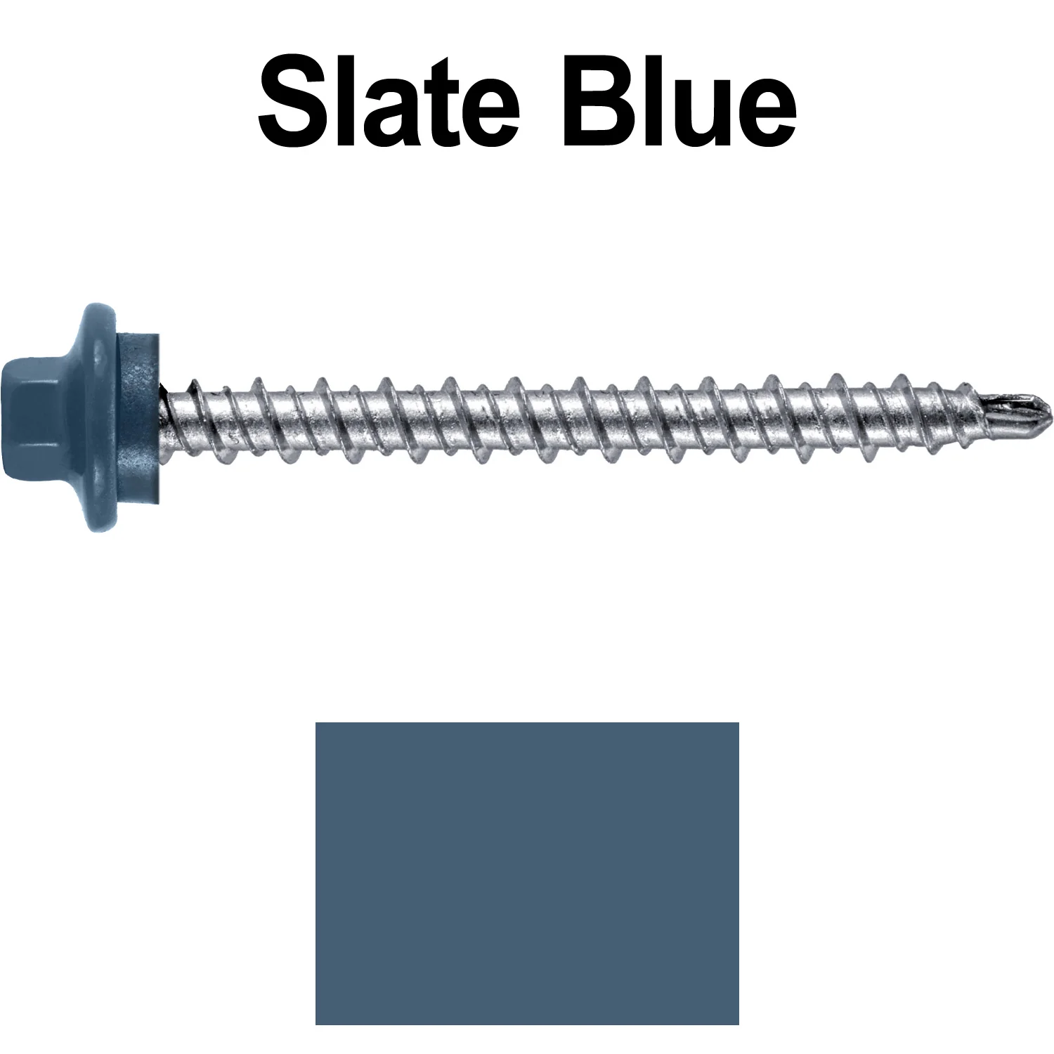#10 x 2" Stainless Steel Mini Driller Sheet Metal Roofing Screw - Hex Washer Cap - Self starting metal to wood siding screws - EPDM washer. Colored head. - Image 43