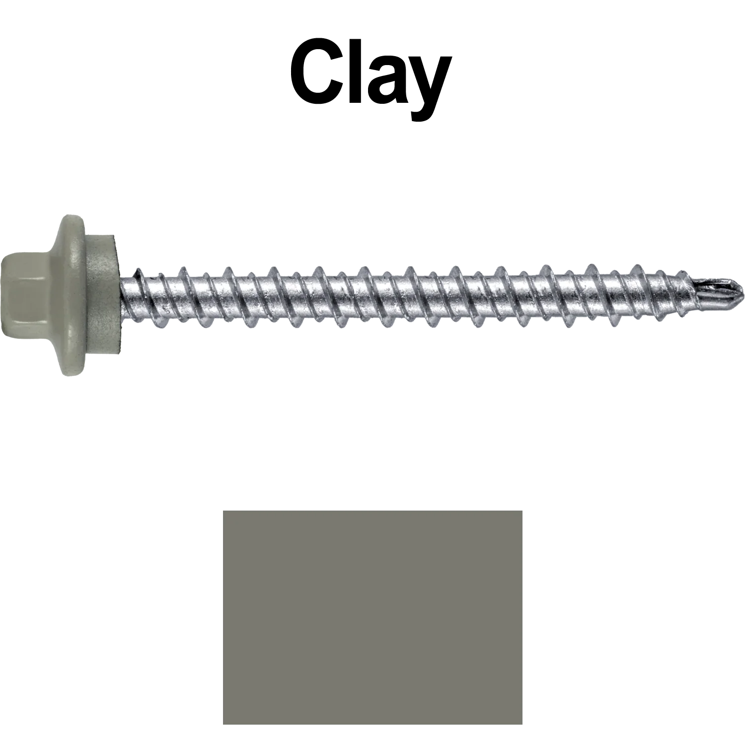 #10 x 2" Stainless Steel Mini Driller Sheet Metal Roofing Screw - Hex Washer Cap - Self starting metal to wood siding screws - EPDM washer. Colored head. - Image 69
