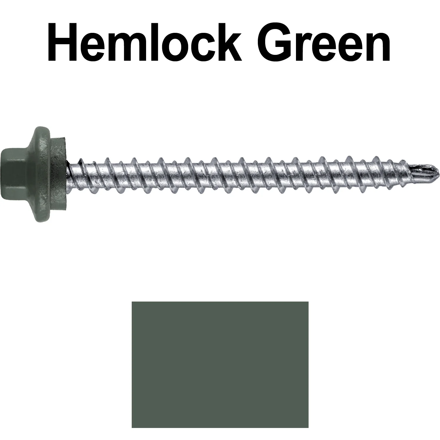 #10 x 2" Stainless Steel Mini Driller Sheet Metal Roofing Screw - Hex Washer Cap - Self starting metal to wood siding screws - EPDM washer. Colored head. - Image 93