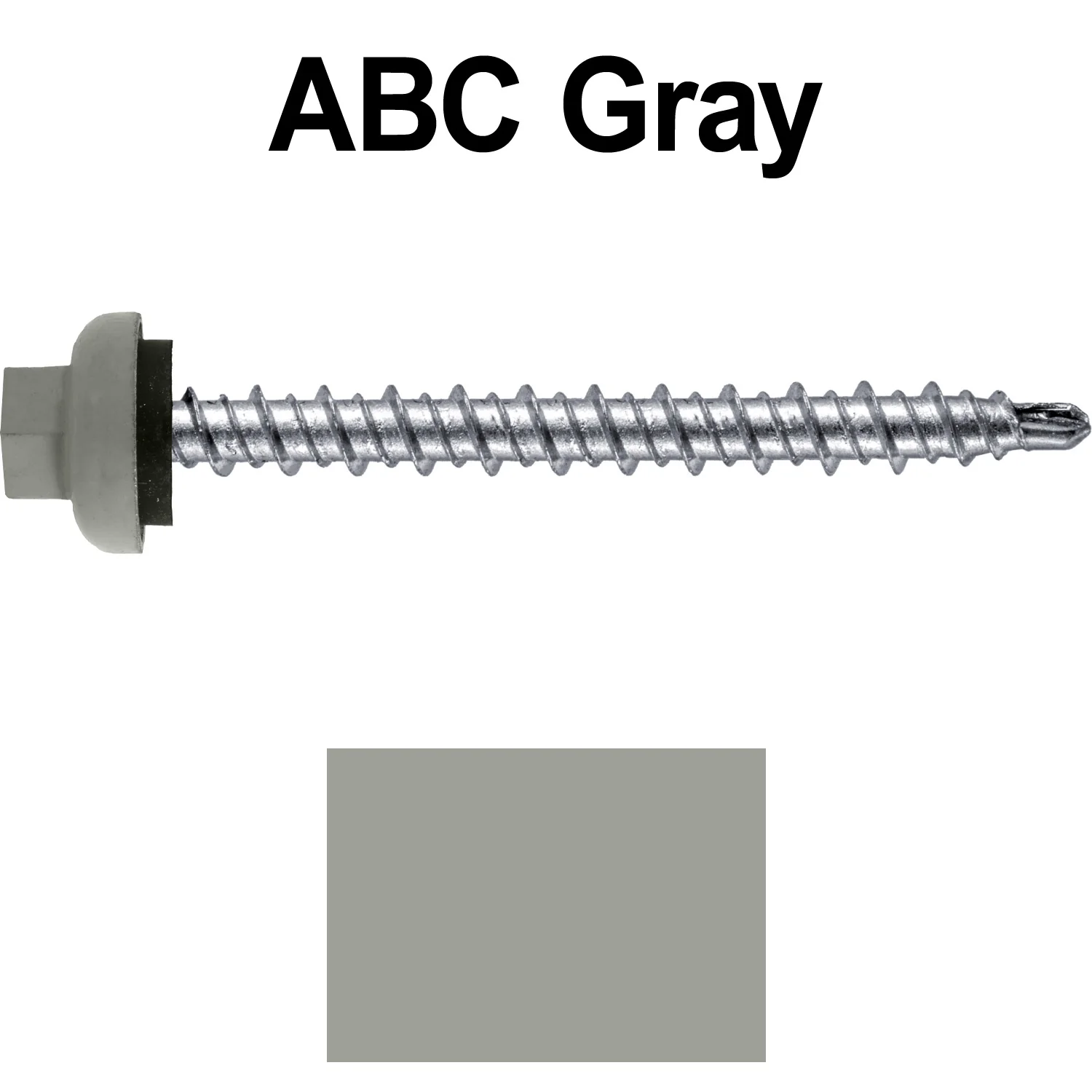 10 X 2” Zinc Aluminum Cap MINI-DRILLER Roofing Screws HI-LO THREAD Zinc Plated Carbon Steel Shank - EPDM Washer - Colored head - Image 10