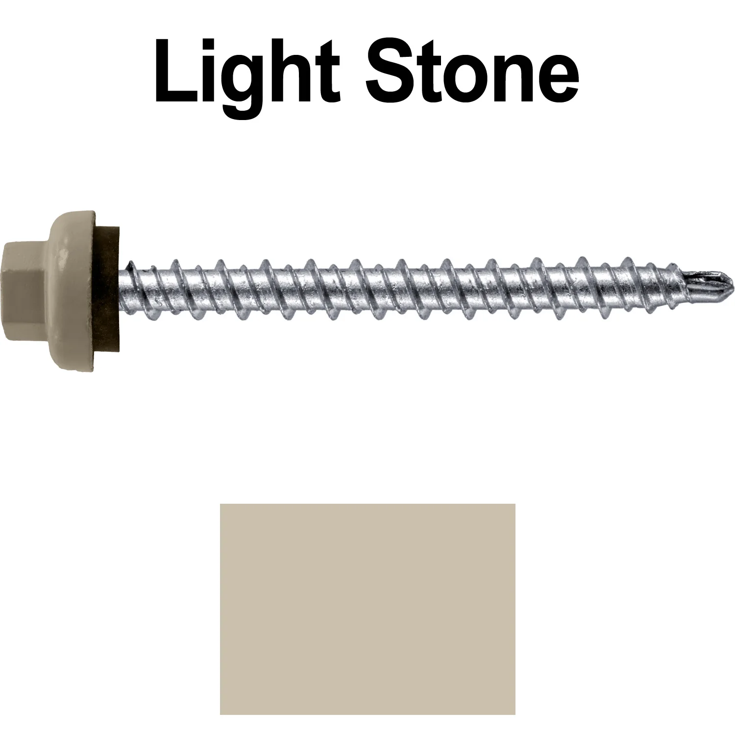 10 X 2” Zinc Aluminum Cap MINI-DRILLER Roofing Screws HI-LO THREAD Zinc Plated Carbon Steel Shank - EPDM Washer - Colored head - Image 104