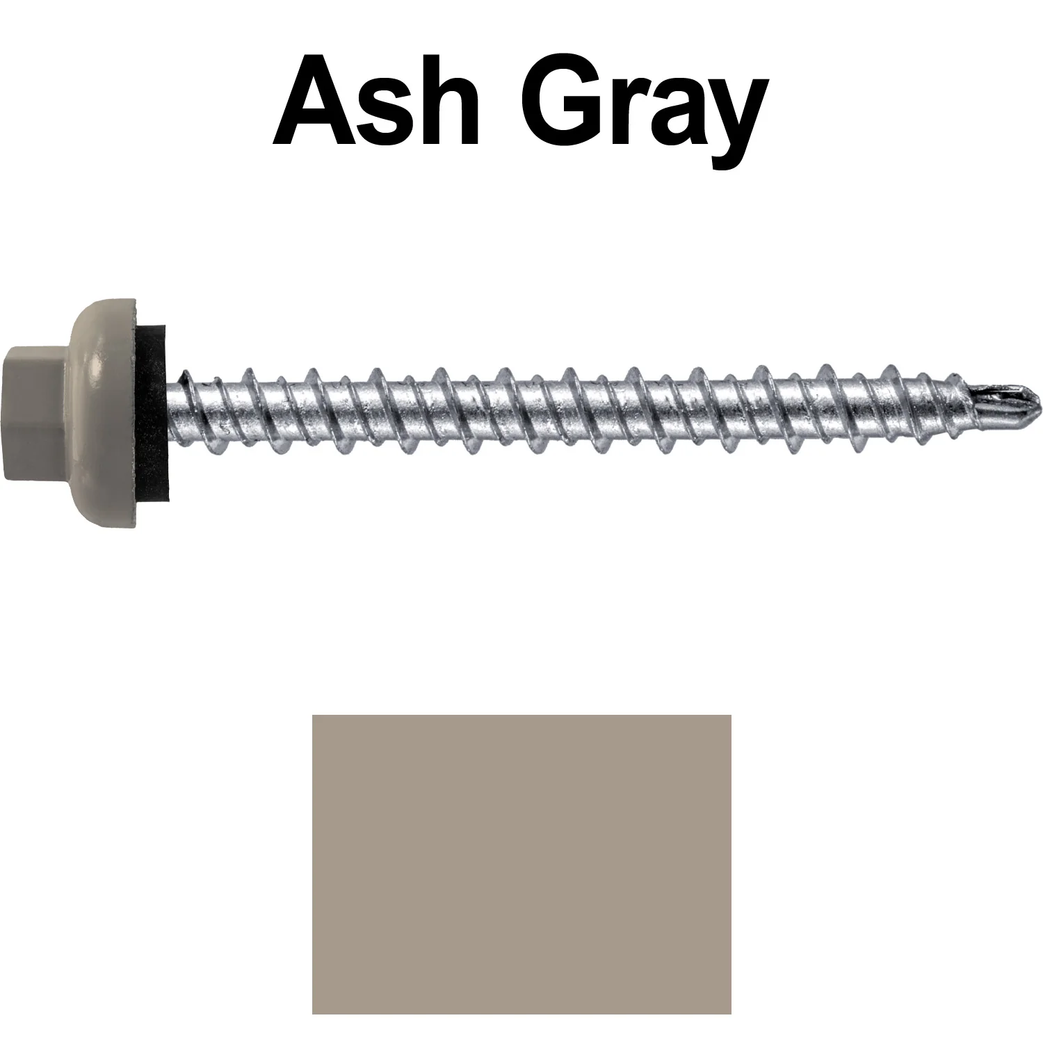 10 X 2” Zinc Aluminum Cap MINI-DRILLER Roofing Screws HI-LO THREAD Zinc Plated Carbon Steel Shank - EPDM Washer - Colored head - Image 12