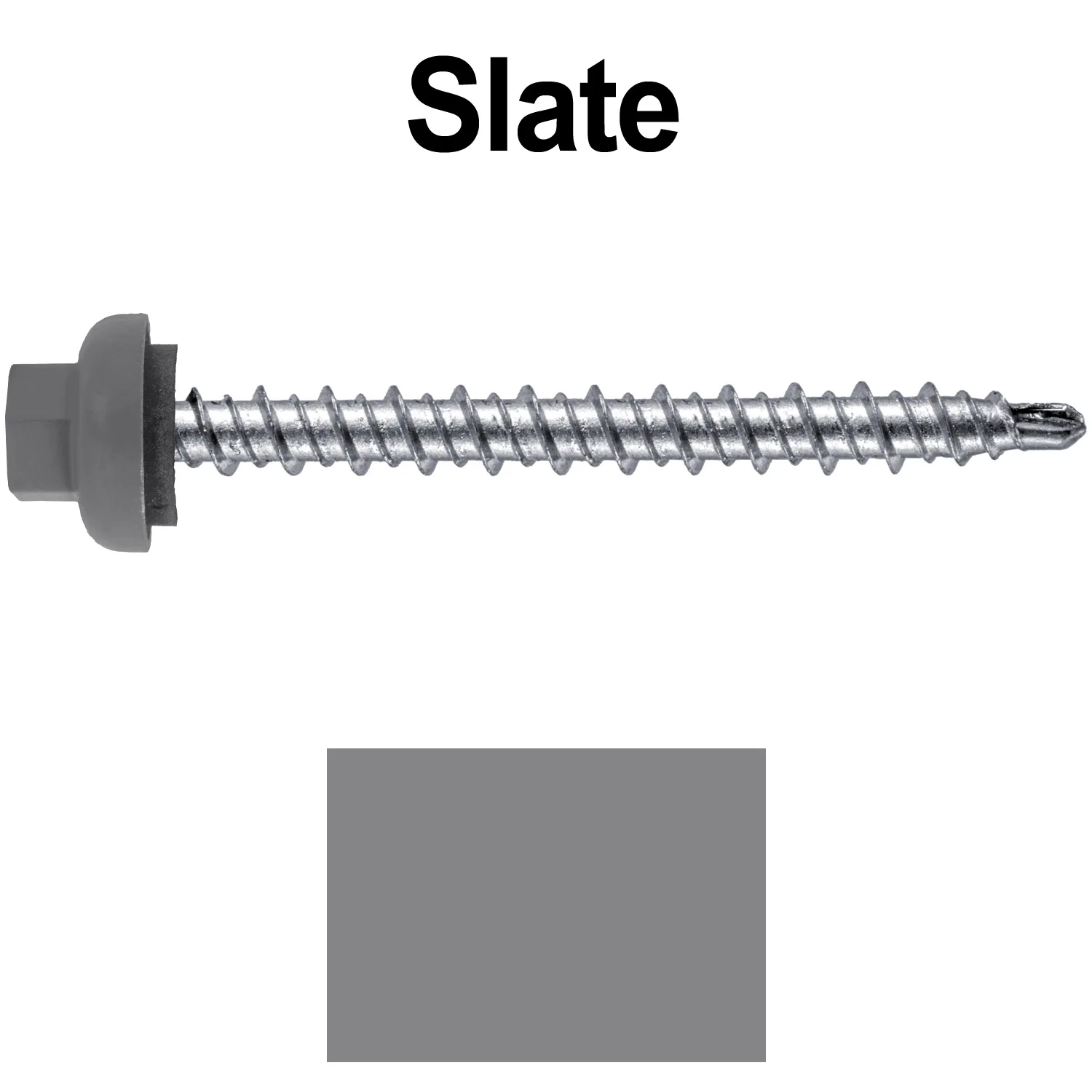10 X 2” Zinc Aluminum Cap MINI-DRILLER Roofing Screws HI-LO THREAD Zinc Plated Carbon Steel Shank - EPDM Washer - Colored head - Image 26