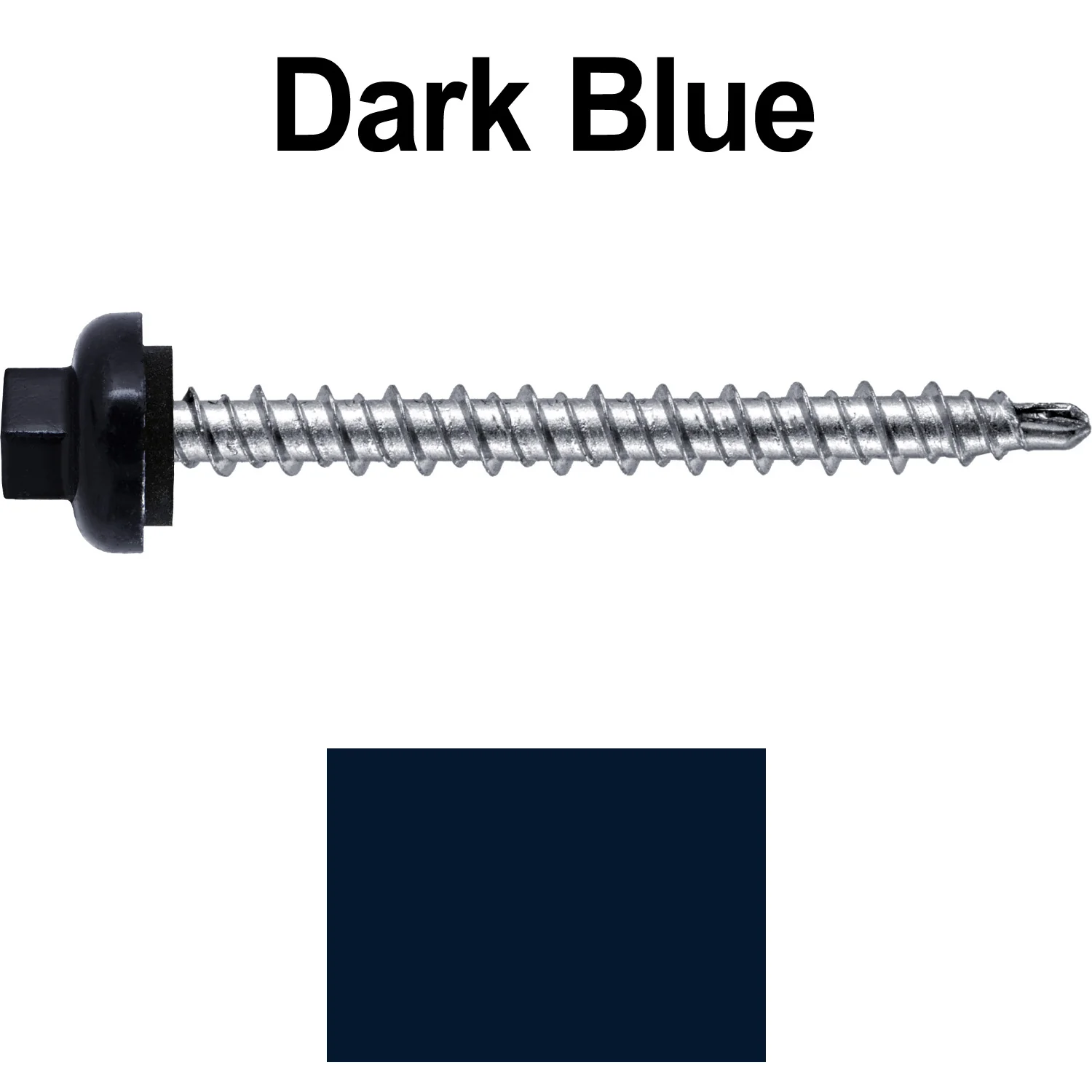 10 X 2” Zinc Aluminum Cap MINI-DRILLER Roofing Screws HI-LO THREAD Zinc Plated Carbon Steel Shank - EPDM Washer - Colored head - Image 34
