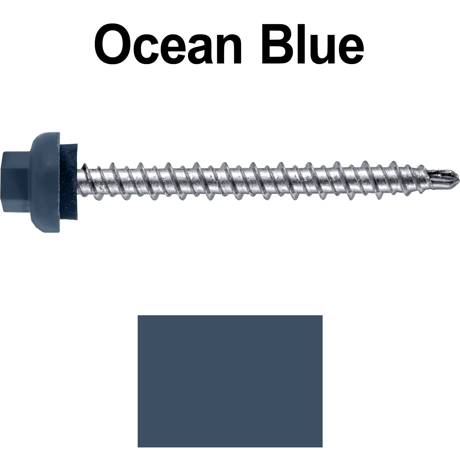10 X 2” Zinc Aluminum Cap MINI-DRILLER Roofing Screws HI-LO THREAD Zinc Plated Carbon Steel Shank - EPDM Washer - Colored head - Image 40