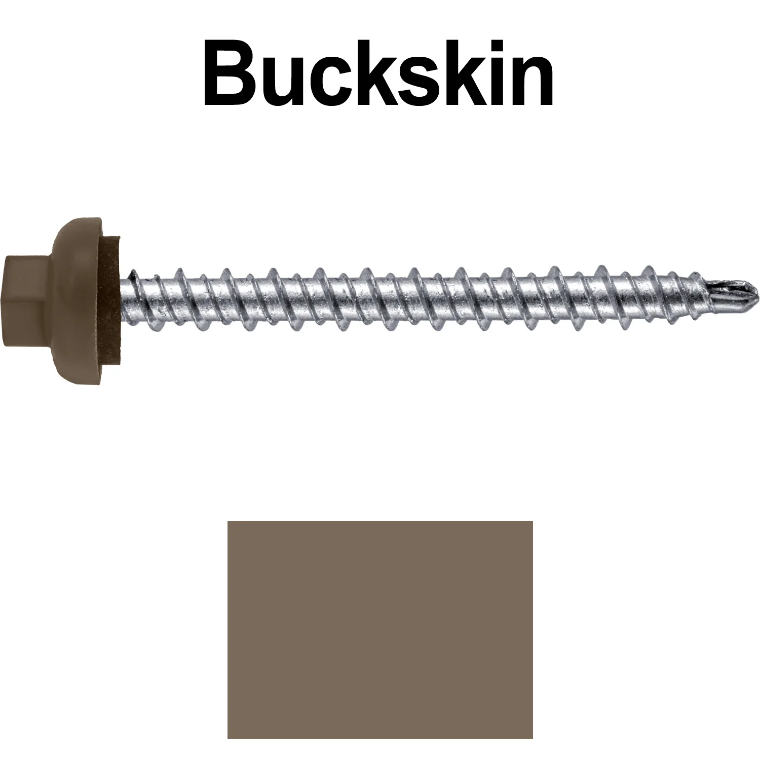 10 X 2” Zinc Aluminum Cap MINI-DRILLER Roofing Screws HI-LO THREAD Zinc Plated Carbon Steel Shank - EPDM Washer - Colored head - Image 61