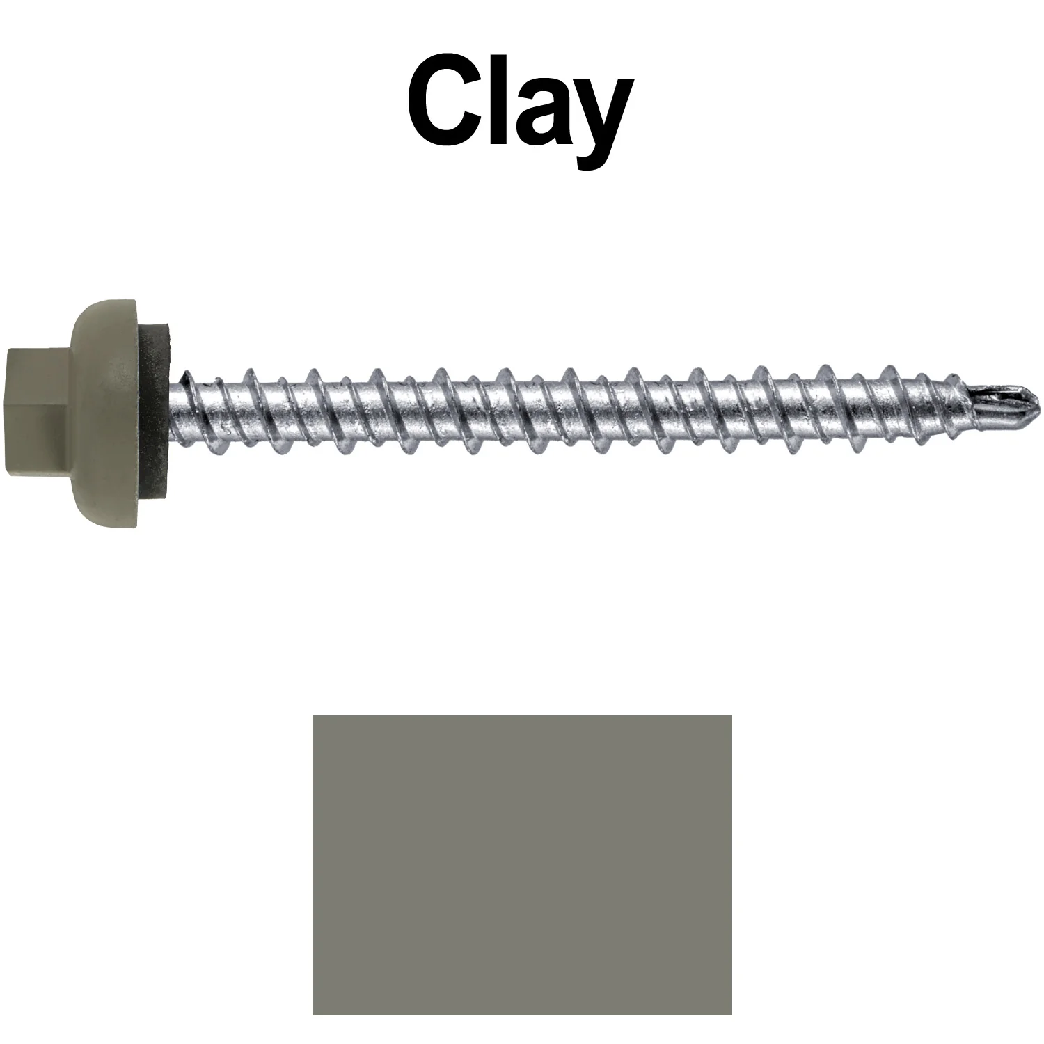 10 X 2” Zinc Aluminum Cap MINI-DRILLER Roofing Screws HI-LO THREAD Zinc Plated Carbon Steel Shank - EPDM Washer - Colored head - Image 67