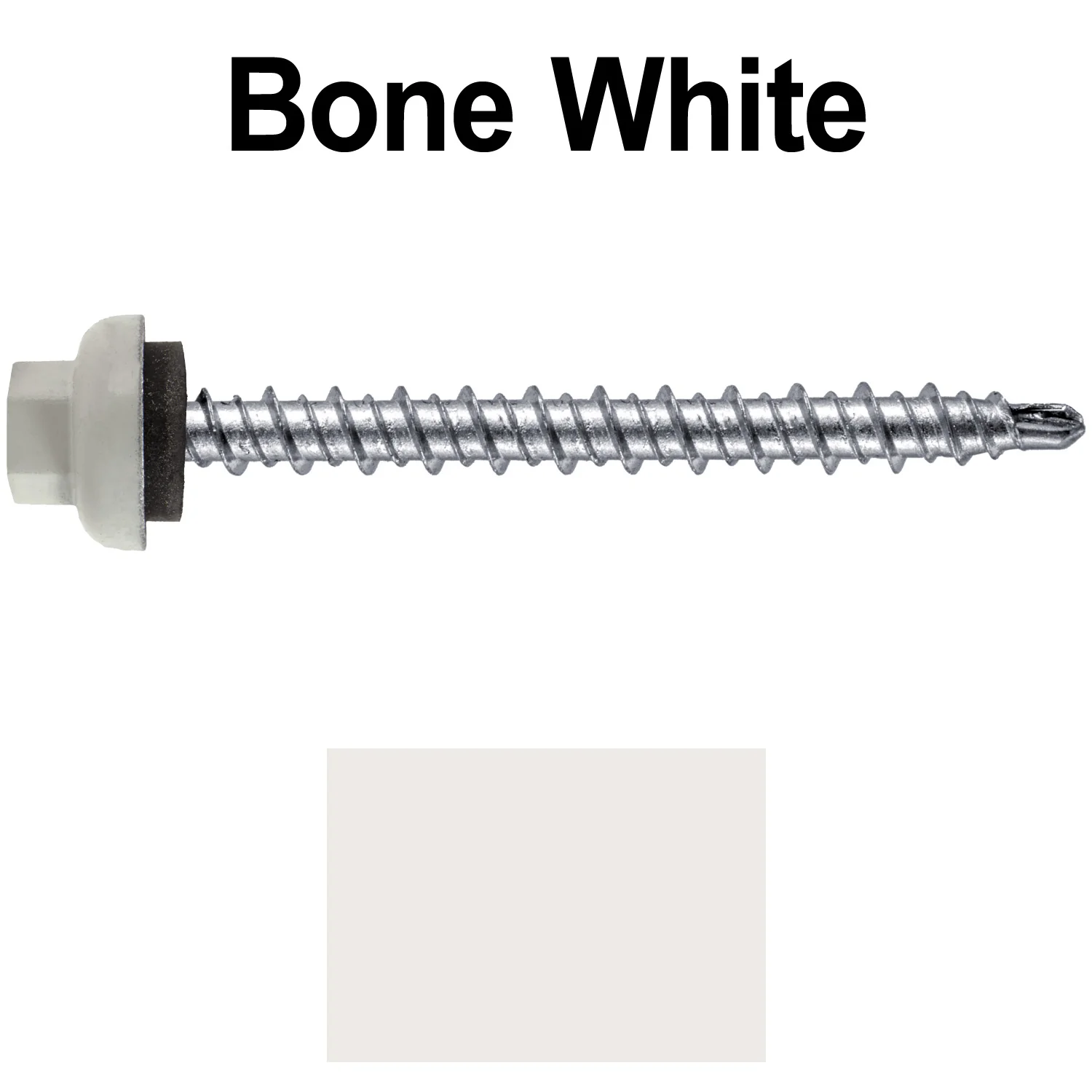 10 X 2” Zinc Aluminum Cap MINI-DRILLER Roofing Screws HI-LO THREAD Zinc Plated Carbon Steel Shank - EPDM Washer - Colored head - Image 7