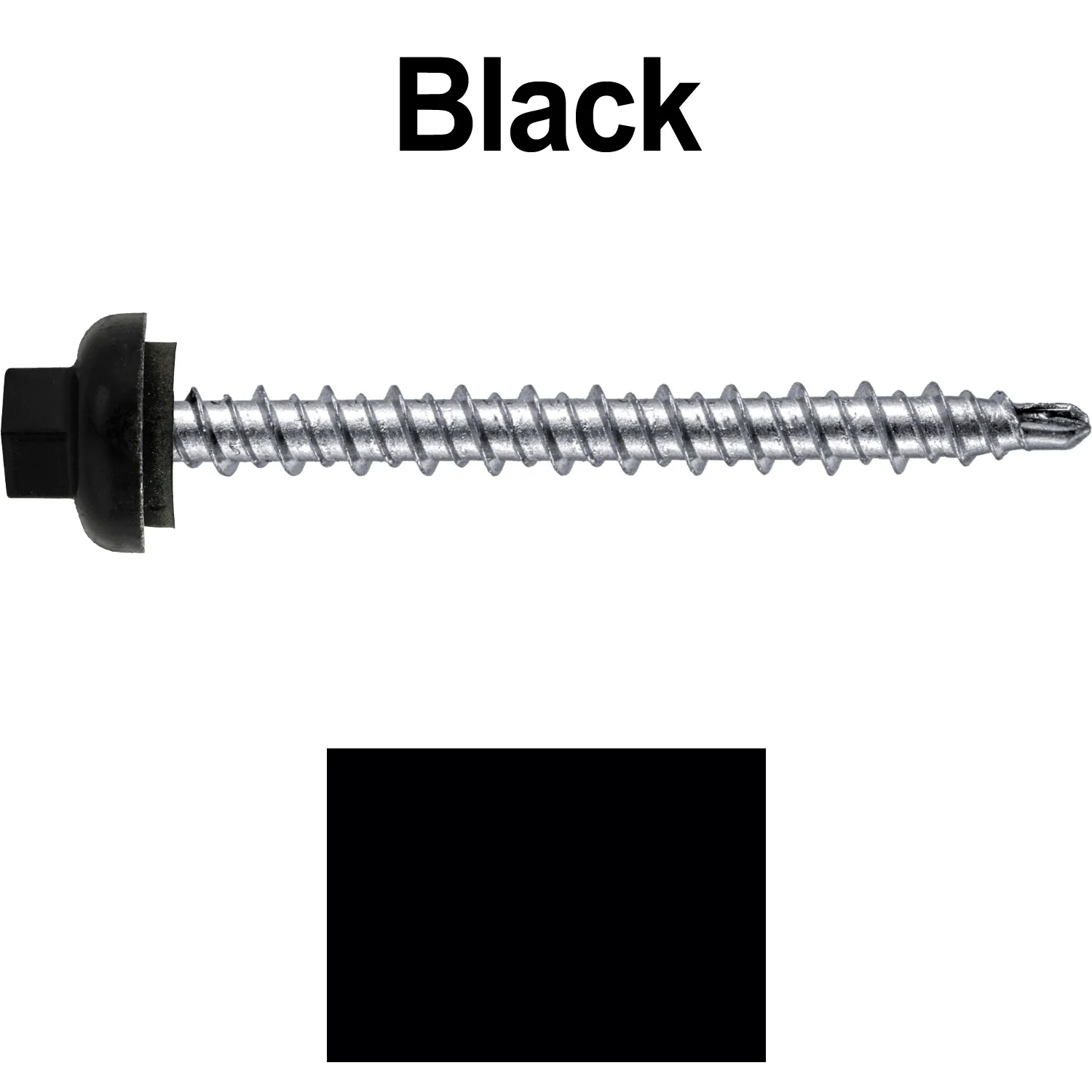 10 X 2” Zinc Aluminum Cap MINI-DRILLER Roofing Screws HI-LO THREAD Zinc Plated Carbon Steel Shank - EPDM Washer - Colored head - Image 8