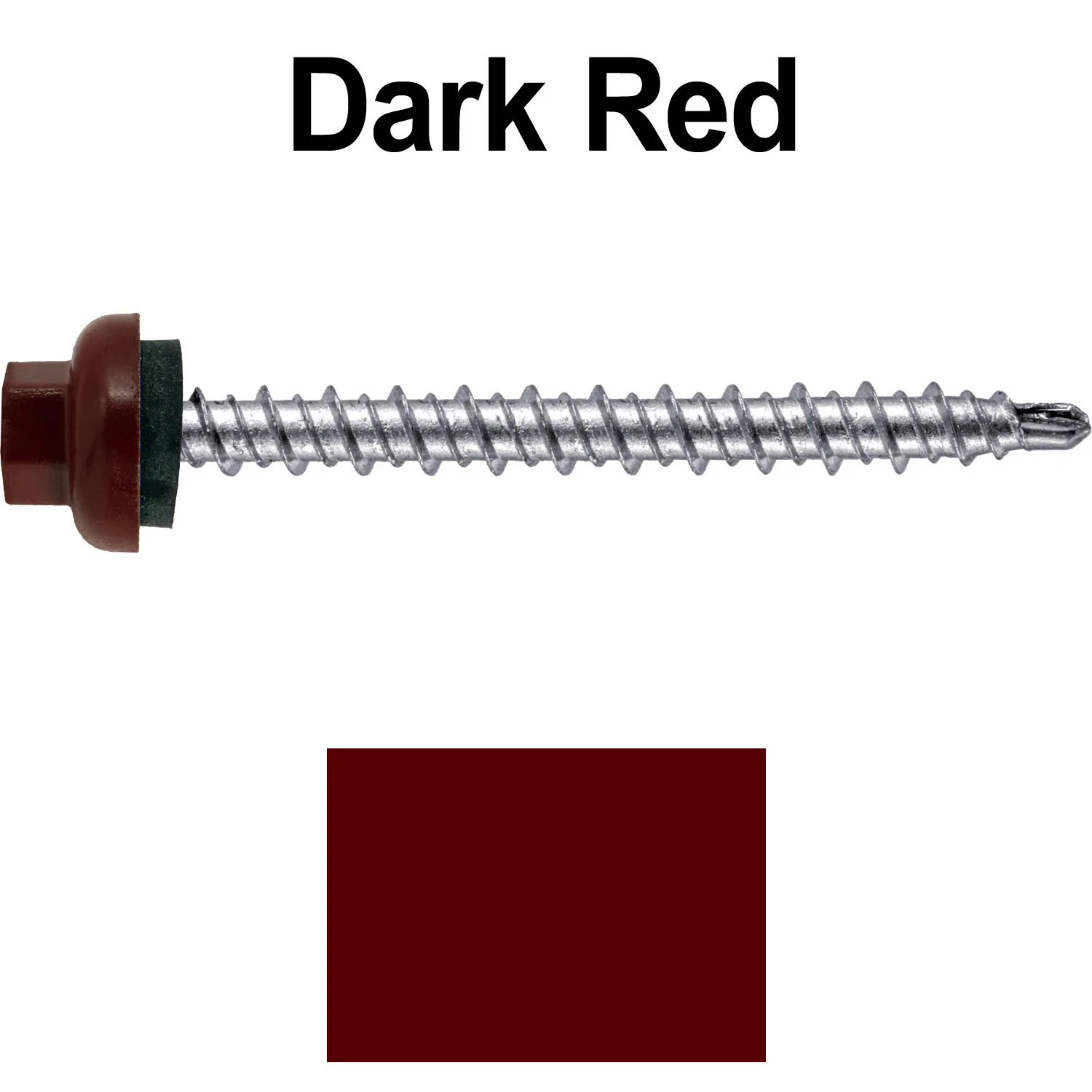 10 X 2” Zinc Aluminum Cap MINI-DRILLER Roofing Screws HI-LO THREAD Zinc Plated Carbon Steel Shank - EPDM Washer - Colored head - Image 81