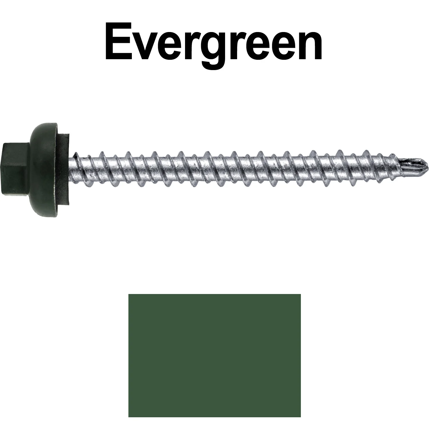 10 X 2” Zinc Aluminum Cap MINI-DRILLER Roofing Screws HI-LO THREAD Zinc Plated Carbon Steel Shank - EPDM Washer - Colored head - Image 83