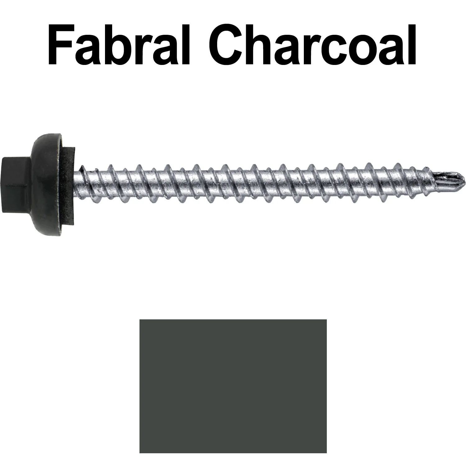 10 X 2” Zinc Aluminum Cap MINI-DRILLER Roofing Screws HI-LO THREAD Zinc Plated Carbon Steel Shank - EPDM Washer - Colored head - Image 85