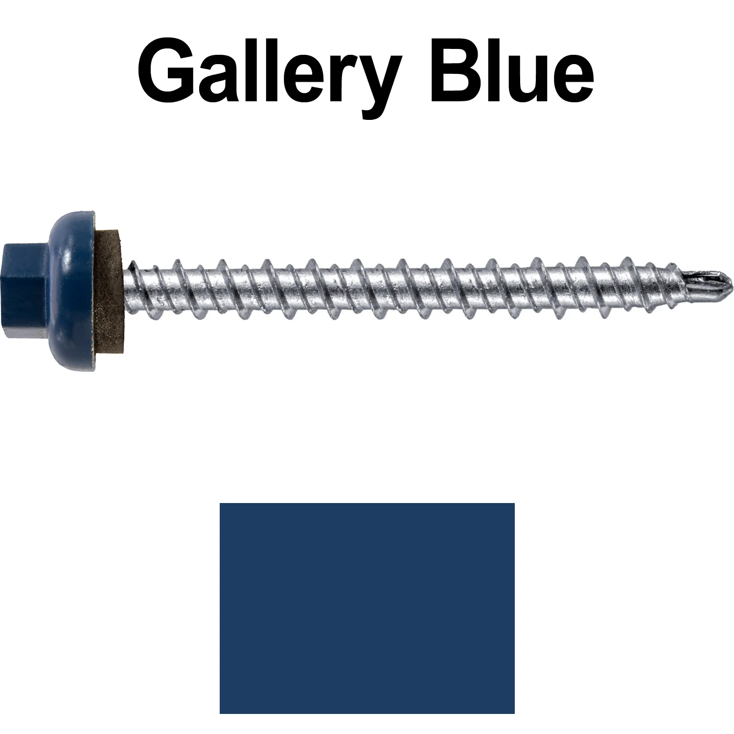 10 X 2” Zinc Aluminum Cap MINI-DRILLER Roofing Screws HI-LO THREAD Zinc Plated Carbon Steel Shank - EPDM Washer - Colored head - Image 87