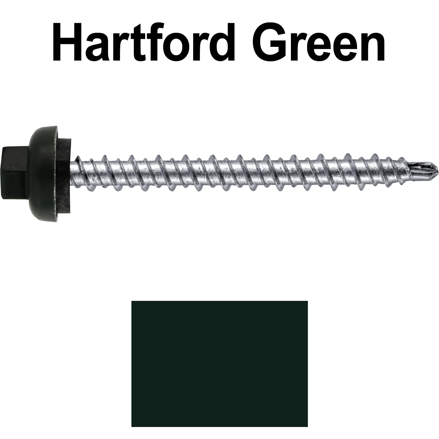 10 X 2” Zinc Aluminum Cap MINI-DRILLER Roofing Screws HI-LO THREAD Zinc Plated Carbon Steel Shank - EPDM Washer - Colored head - Image 89