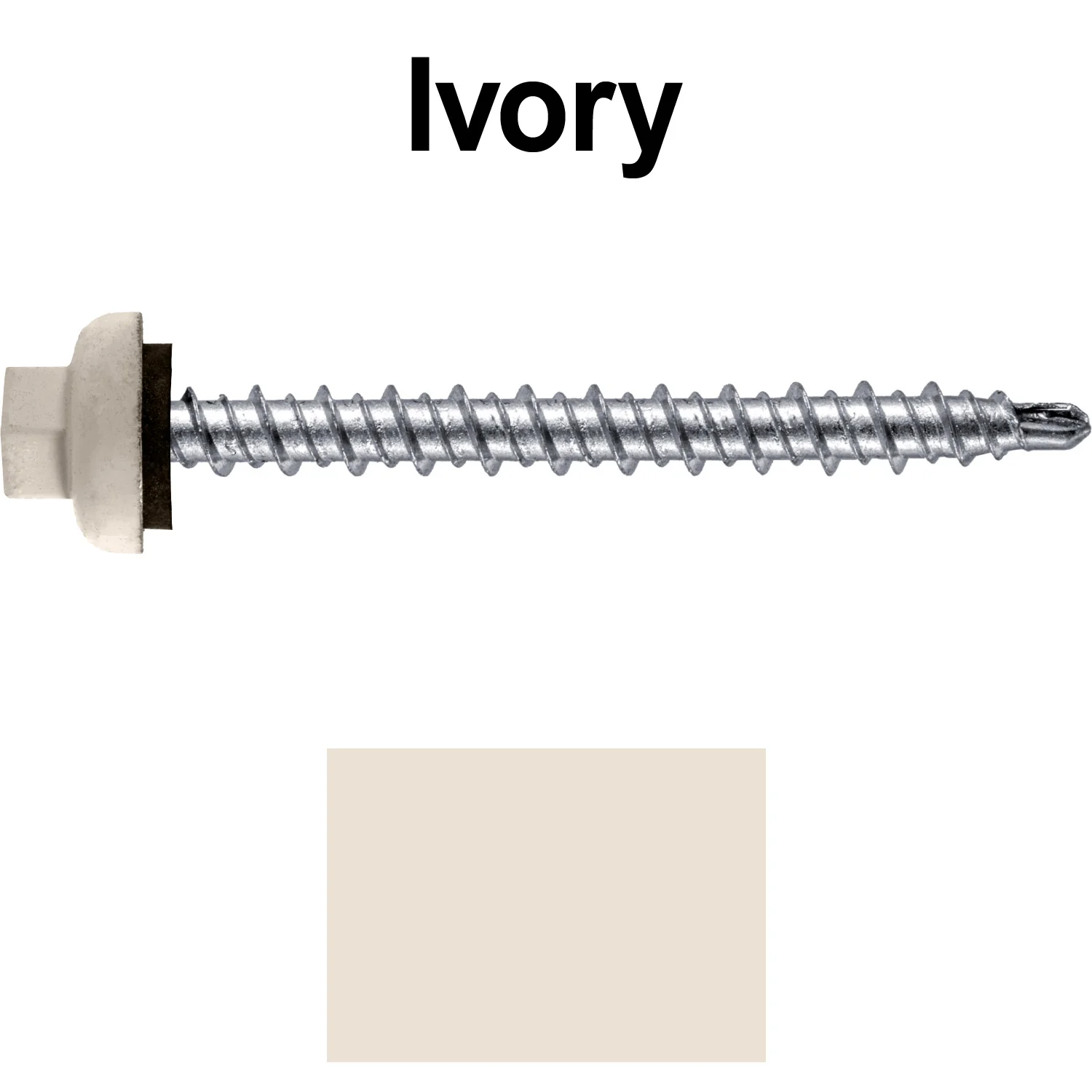 10 X 2” Zinc Aluminum Cap MINI-DRILLER Roofing Screws HI-LO THREAD Zinc Plated Carbon Steel Shank - EPDM Washer - Colored head - Image 95